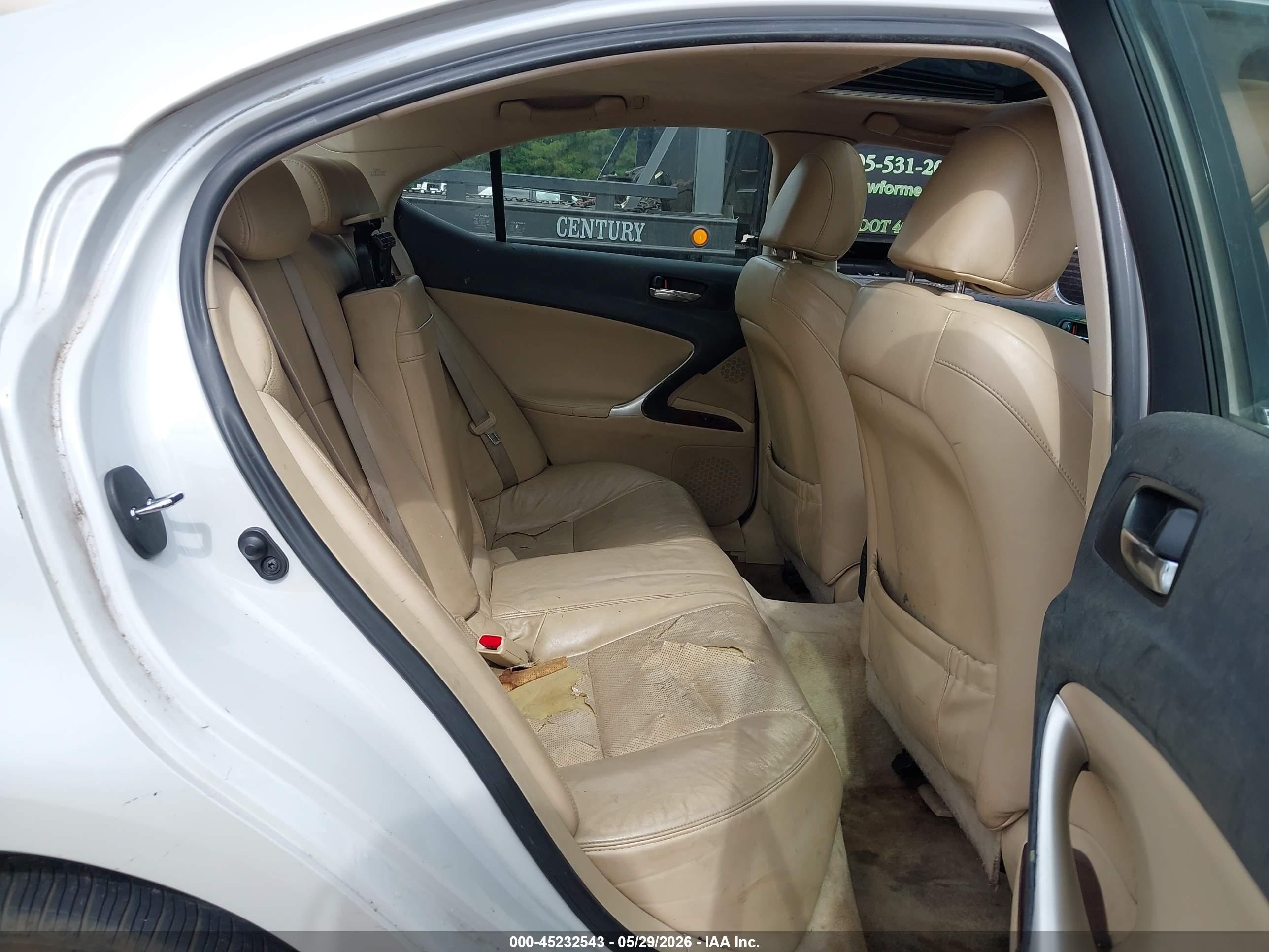 2008 Lexus Is 250   White vin: JTHCK262982020483
