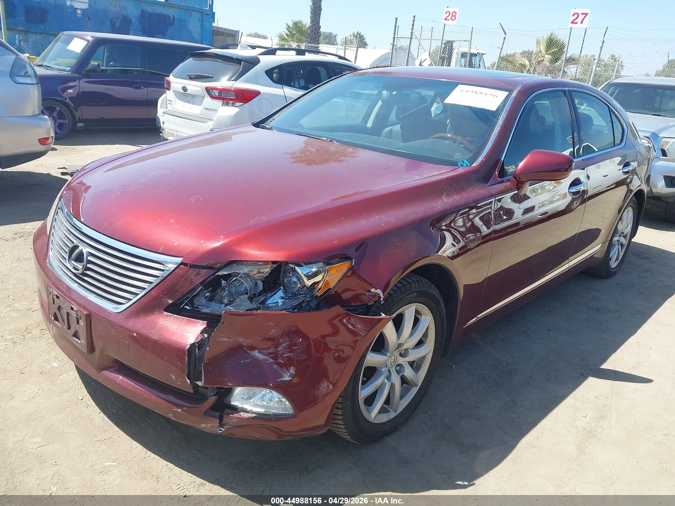 2009 Lexus Ls 460   Burgundy vin: JTHCL46F095002384
