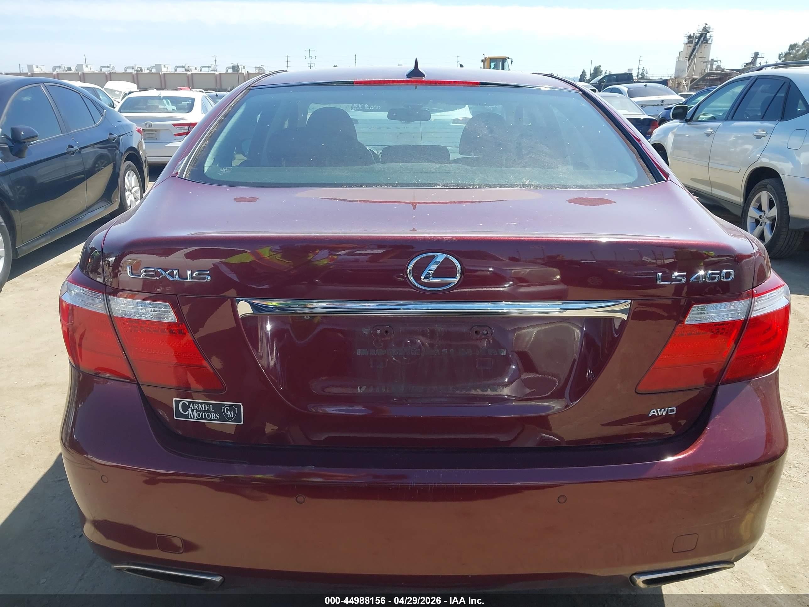 2009 Lexus Ls 460   Burgundy vin: JTHCL46F095002384