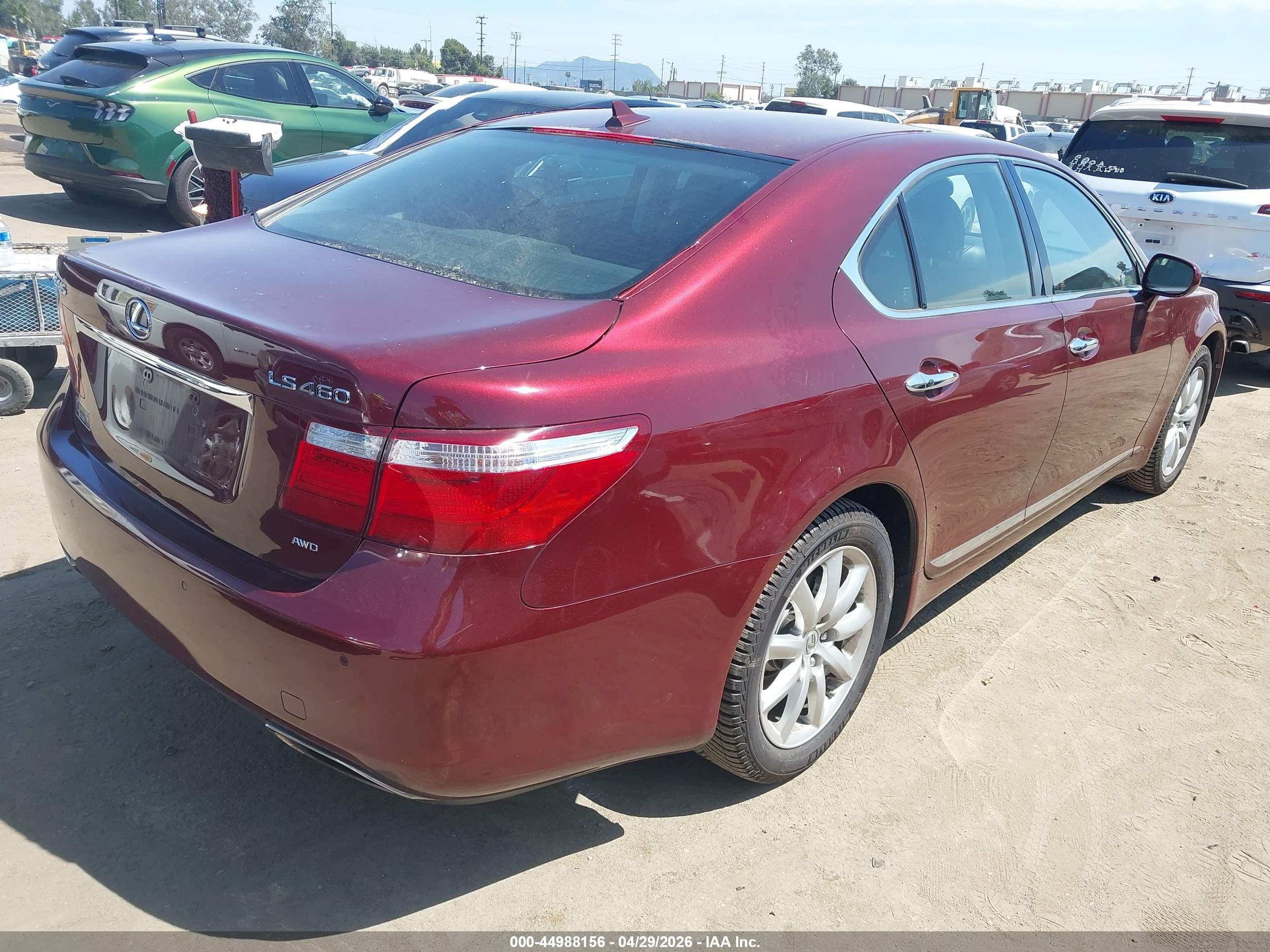 2009 Lexus Ls 460   Burgundy vin: JTHCL46F095002384