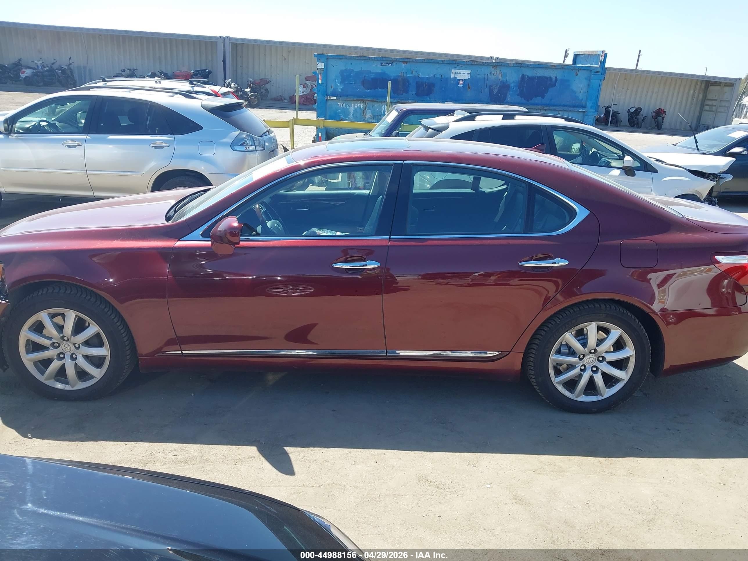 2009 Lexus Ls 460   Burgundy vin: JTHCL46F095002384