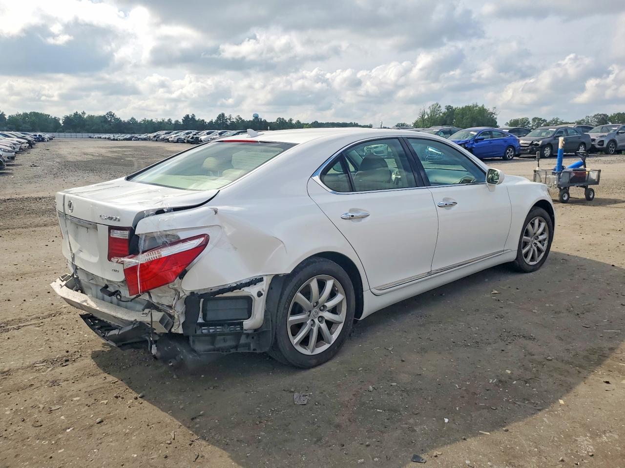 2009 Lexus Ls 460 White vin: JTHCL46F695001577