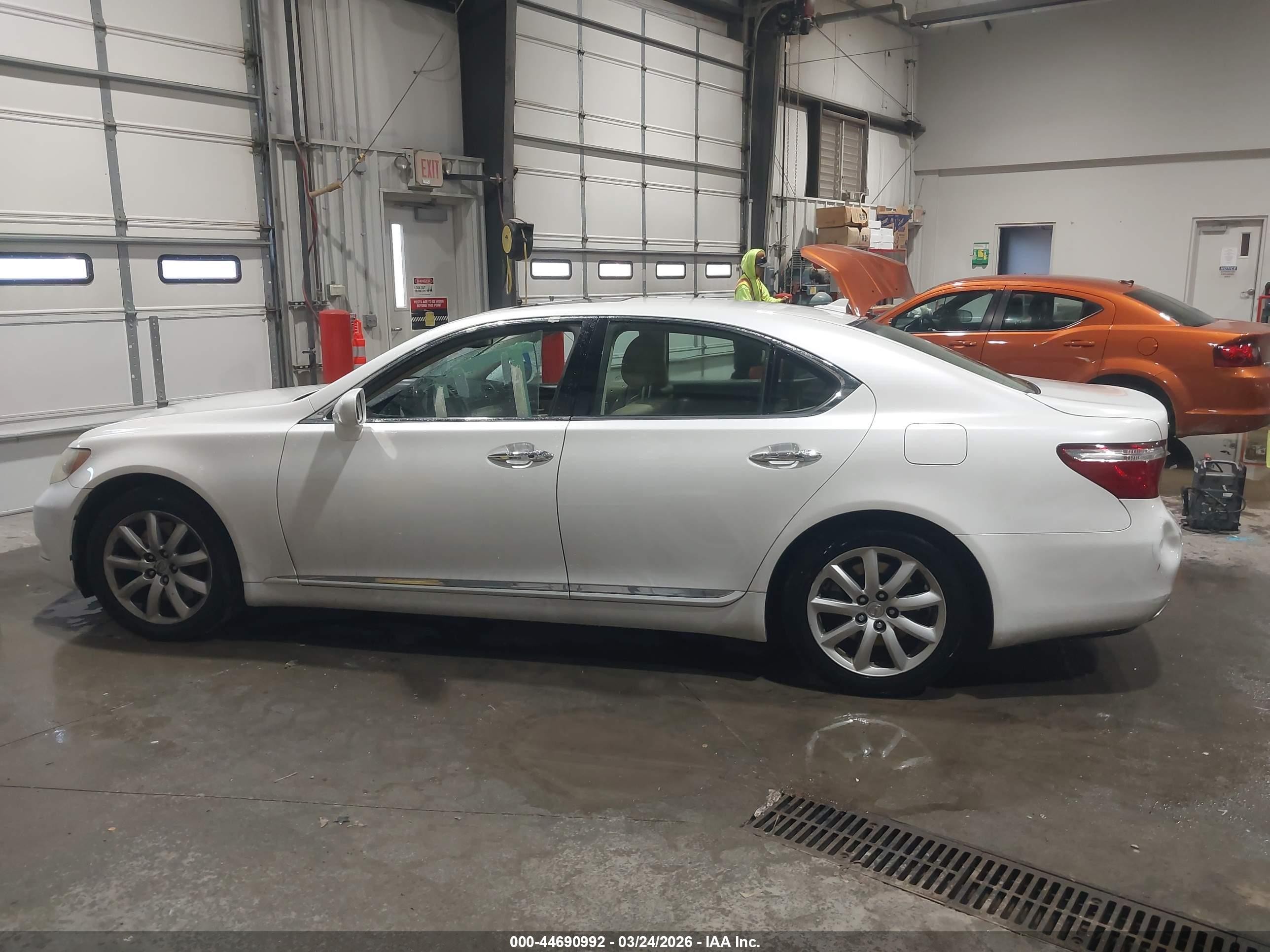 2009 Lexus Ls 460   White vin: JTHCL46FX95002327