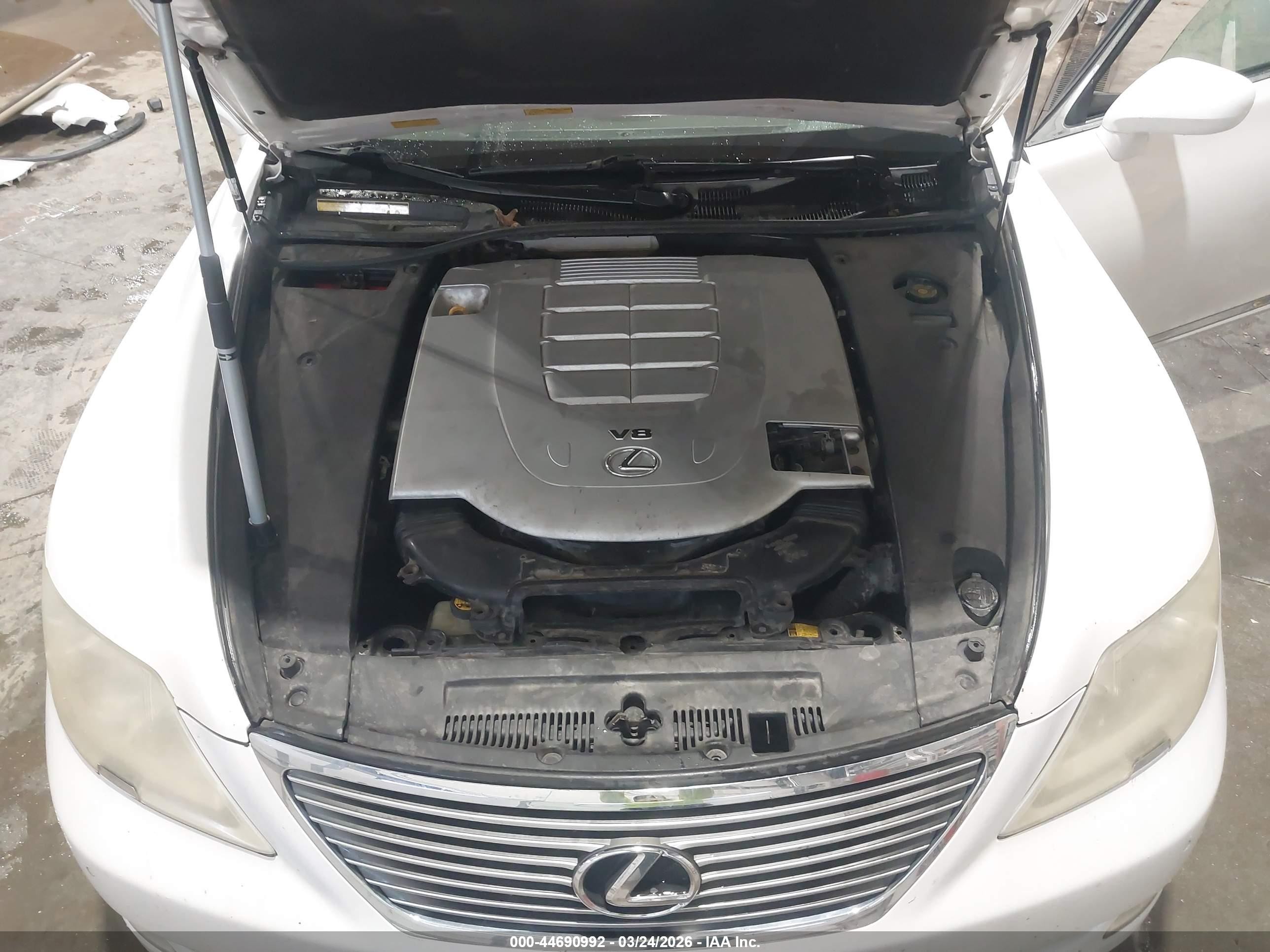 2009 Lexus Ls 460   White vin: JTHCL46FX95002327