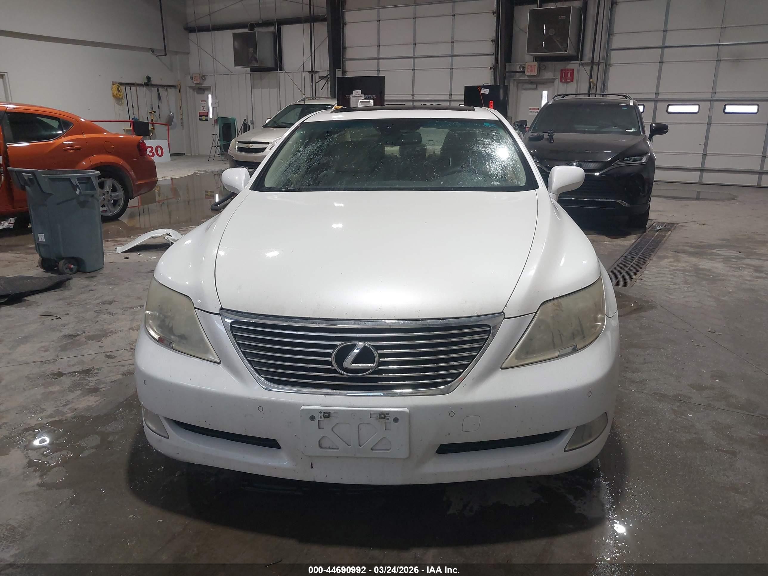 2009 Lexus Ls 460   White vin: JTHCL46FX95002327