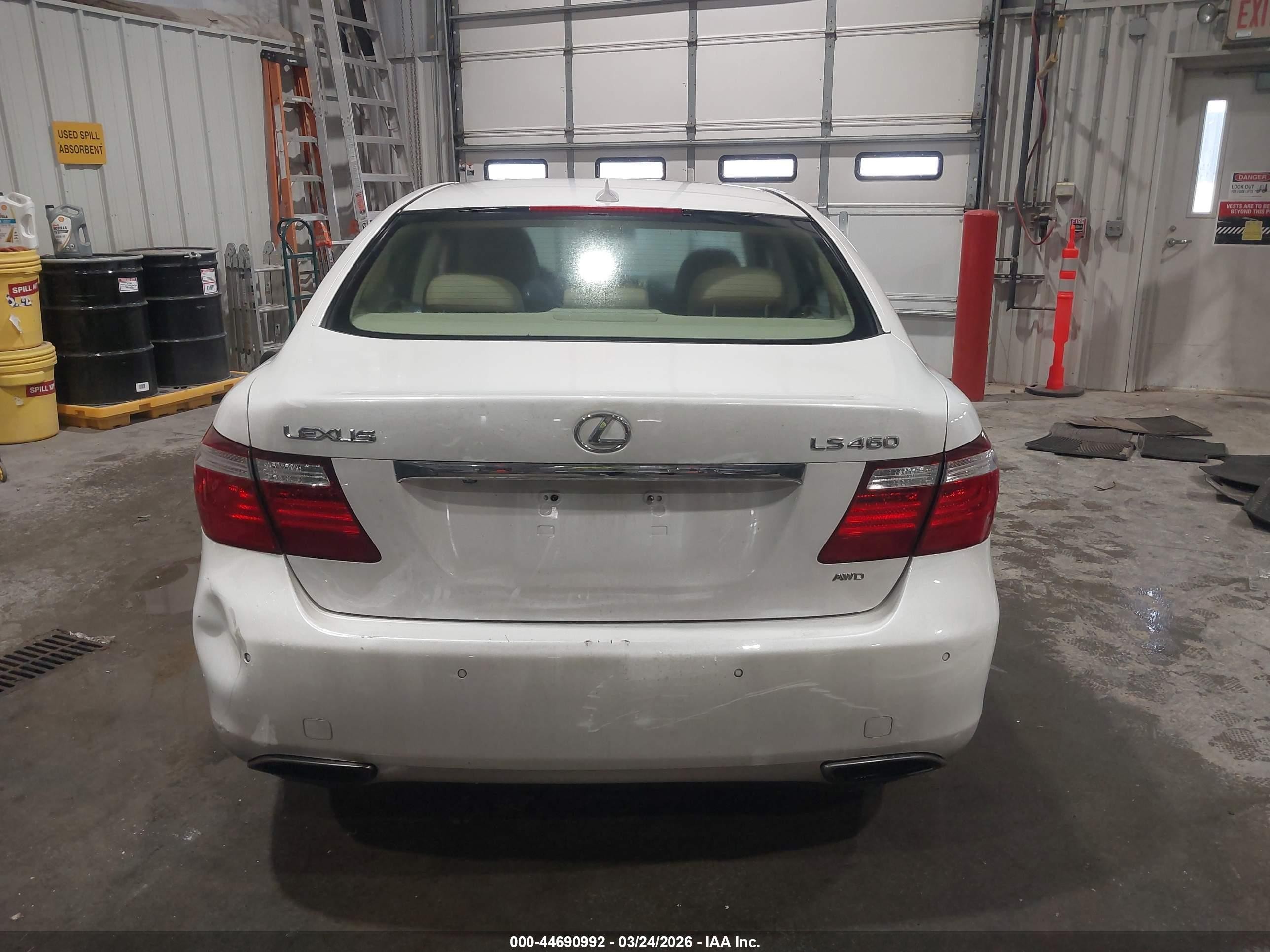 2009 Lexus Ls 460   White vin: JTHCL46FX95002327