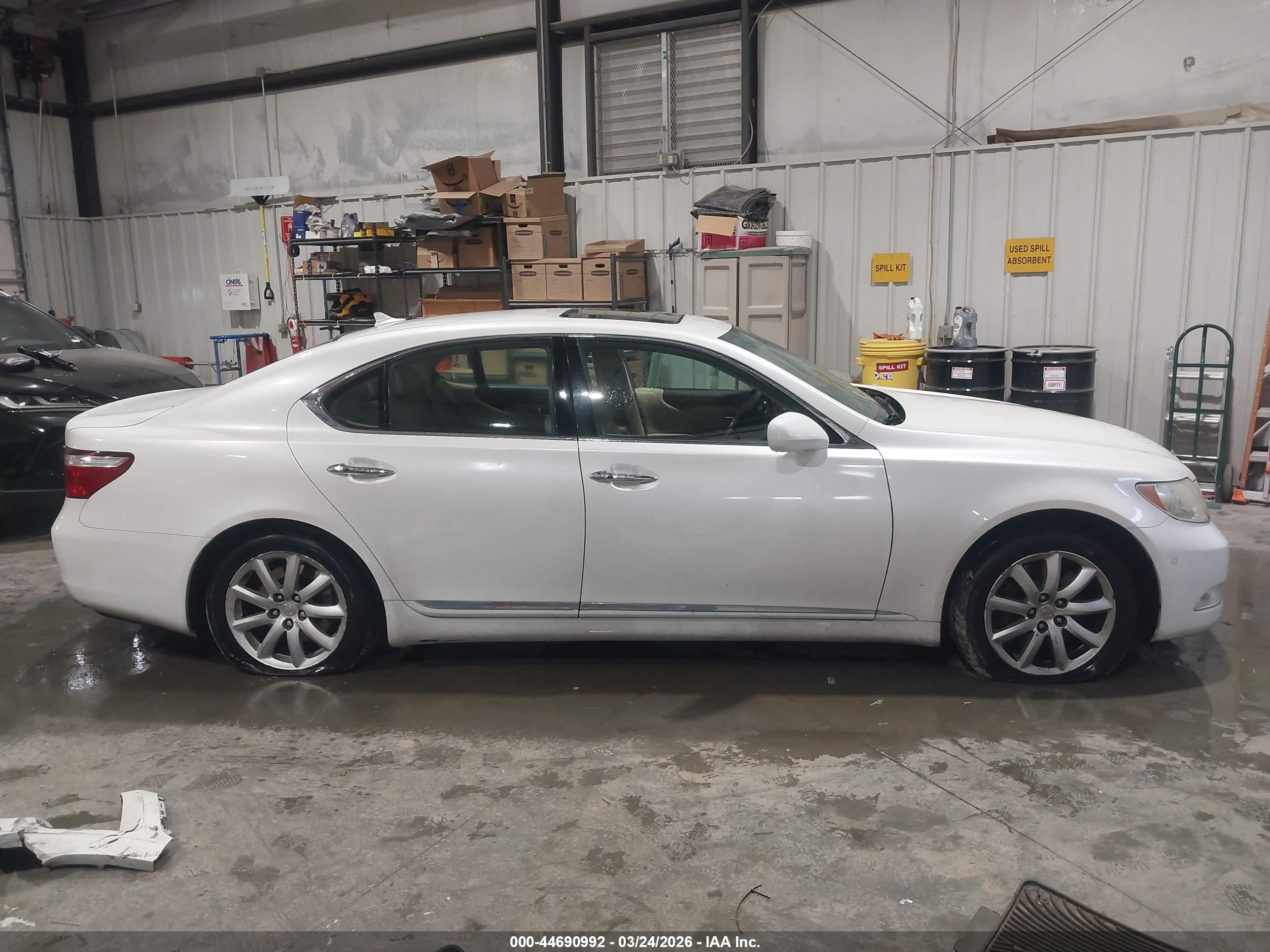 2009 Lexus Ls 460   White vin: JTHCL46FX95002327