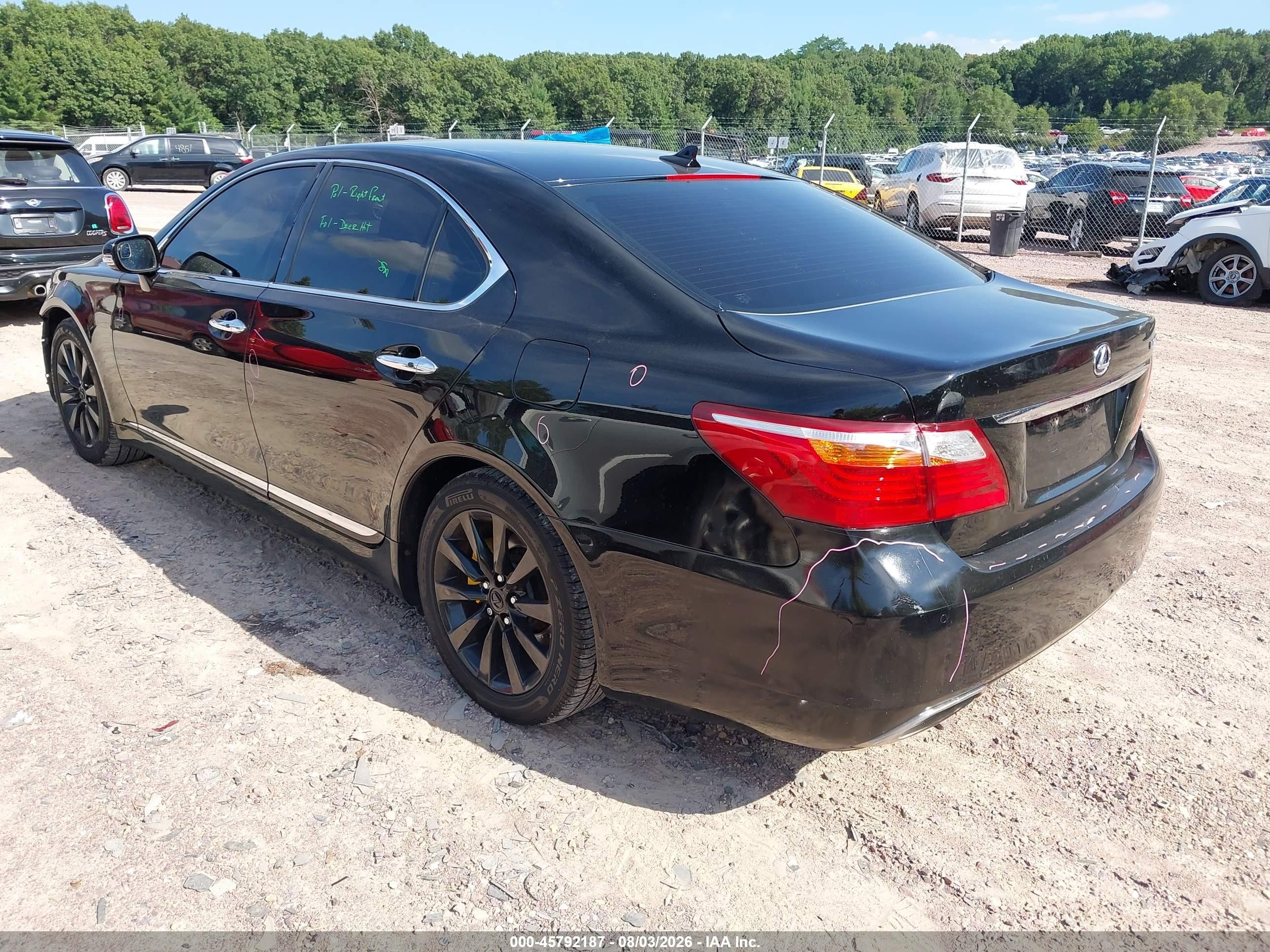 2012 Lexus Ls 460   Black vin: JTHCL5EF0C5013805