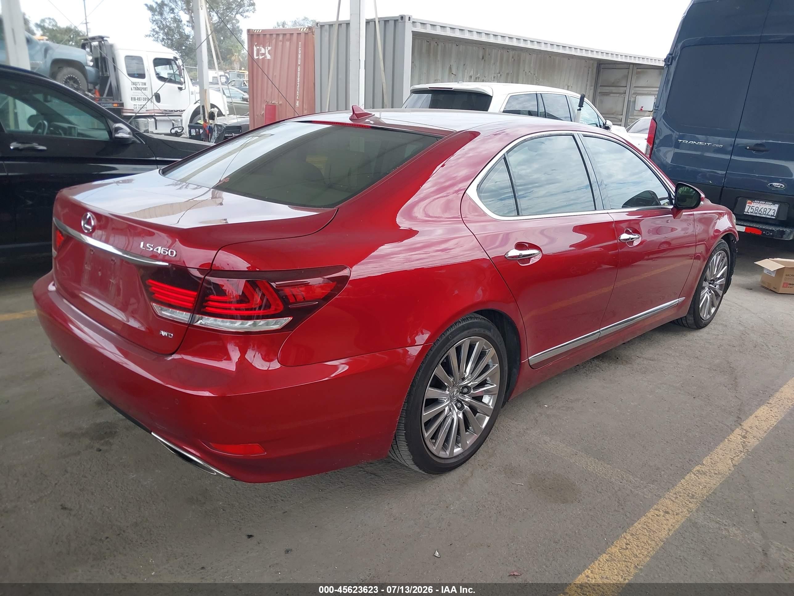 2013 Lexus Ls 460   Red vin: JTHCL5EF3D5017705