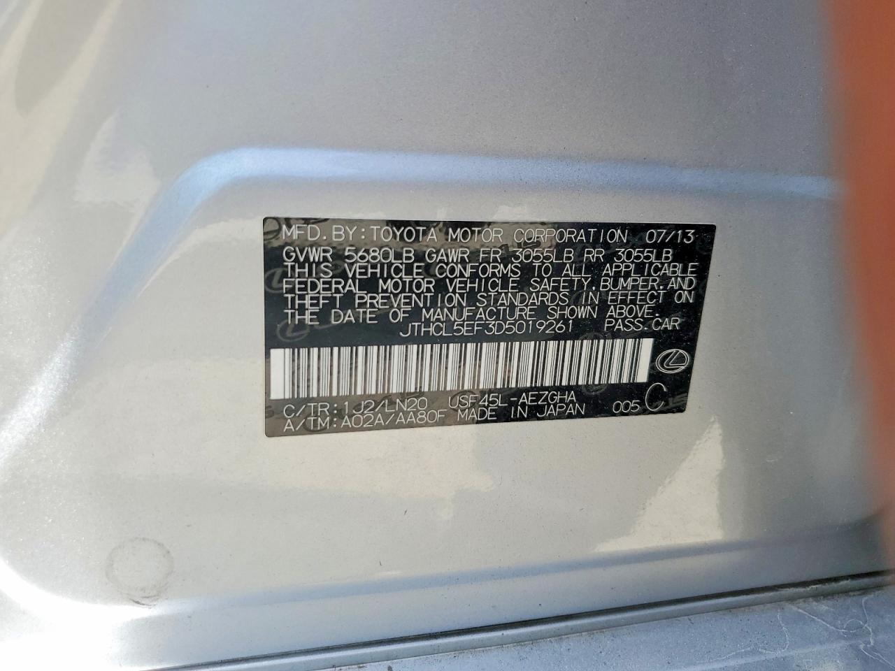 2013 Lexus Ls 460 Silver vin: JTHCL5EF3D5019261