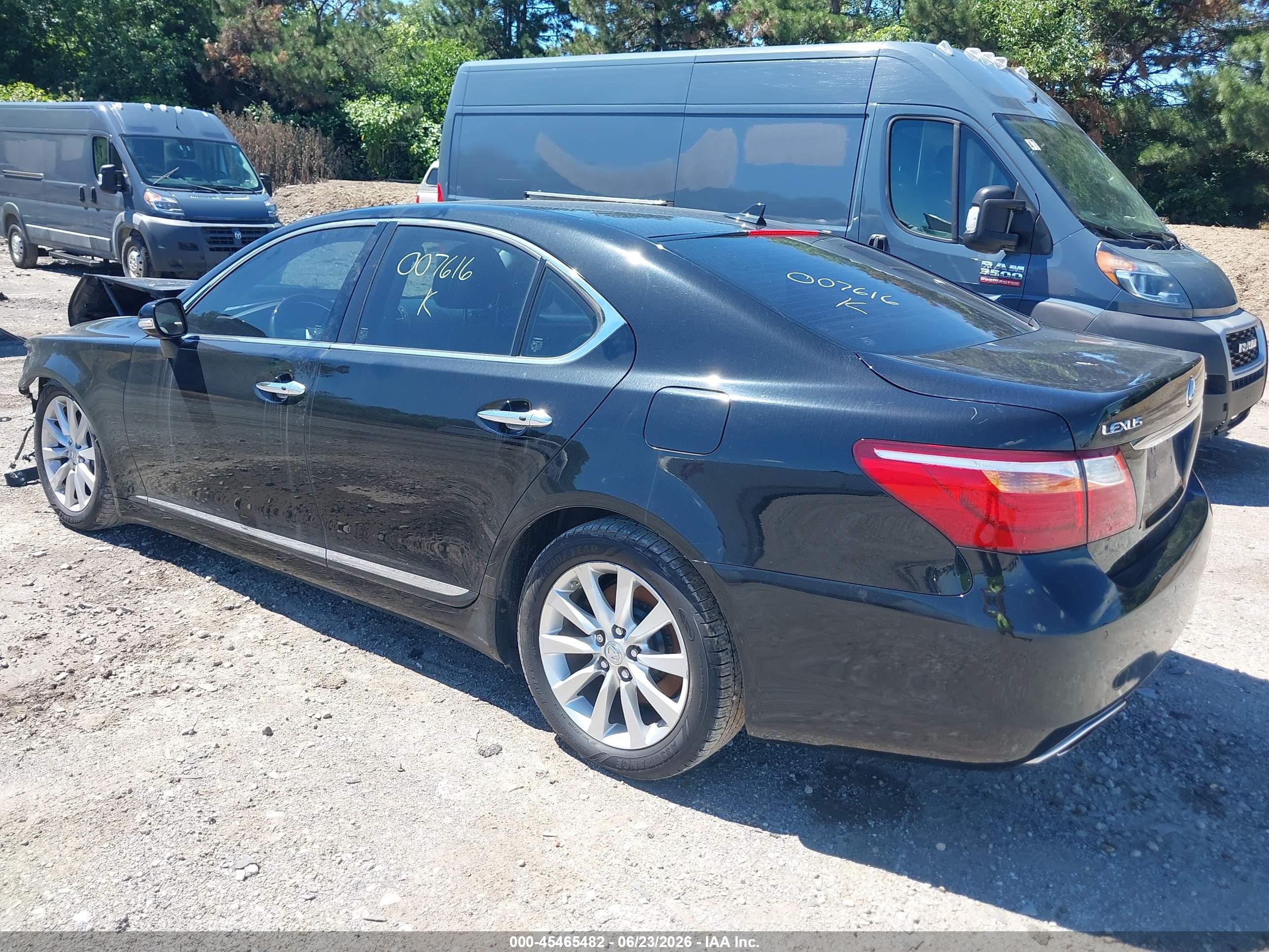 2010 Lexus Ls 460   Black vin: JTHCL5EF4A5007616
