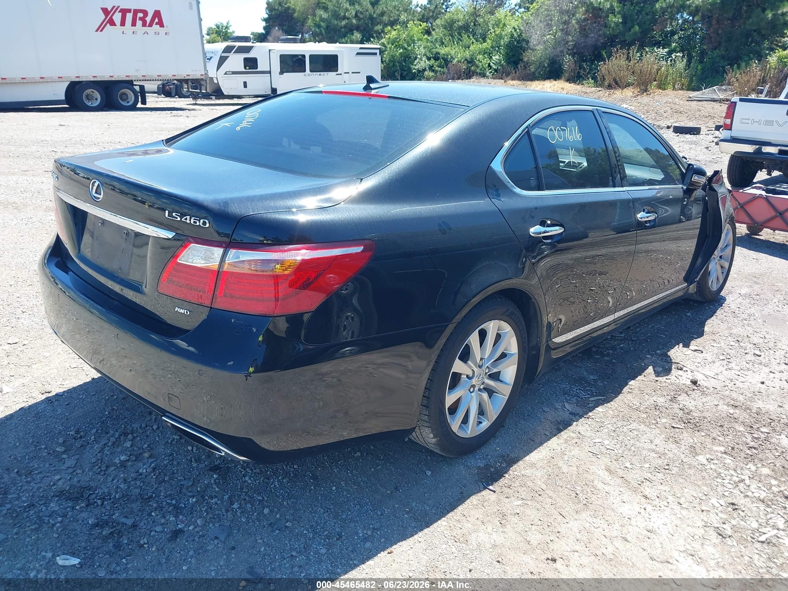 2010 Lexus Ls 460   Black vin: JTHCL5EF4A5007616