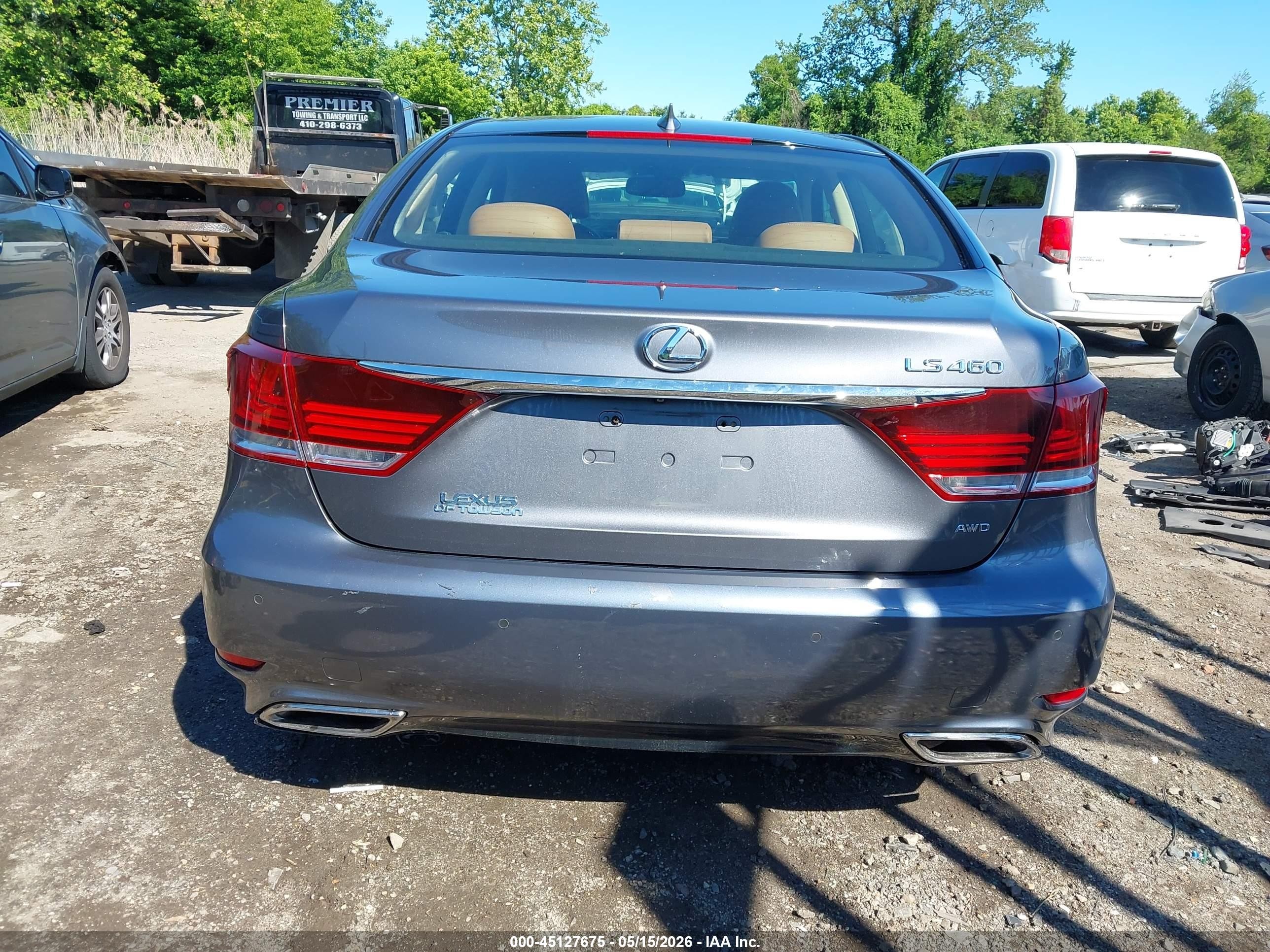 2014 Lexus Ls 460 Gray vin: JTHCL5EF5E5022809