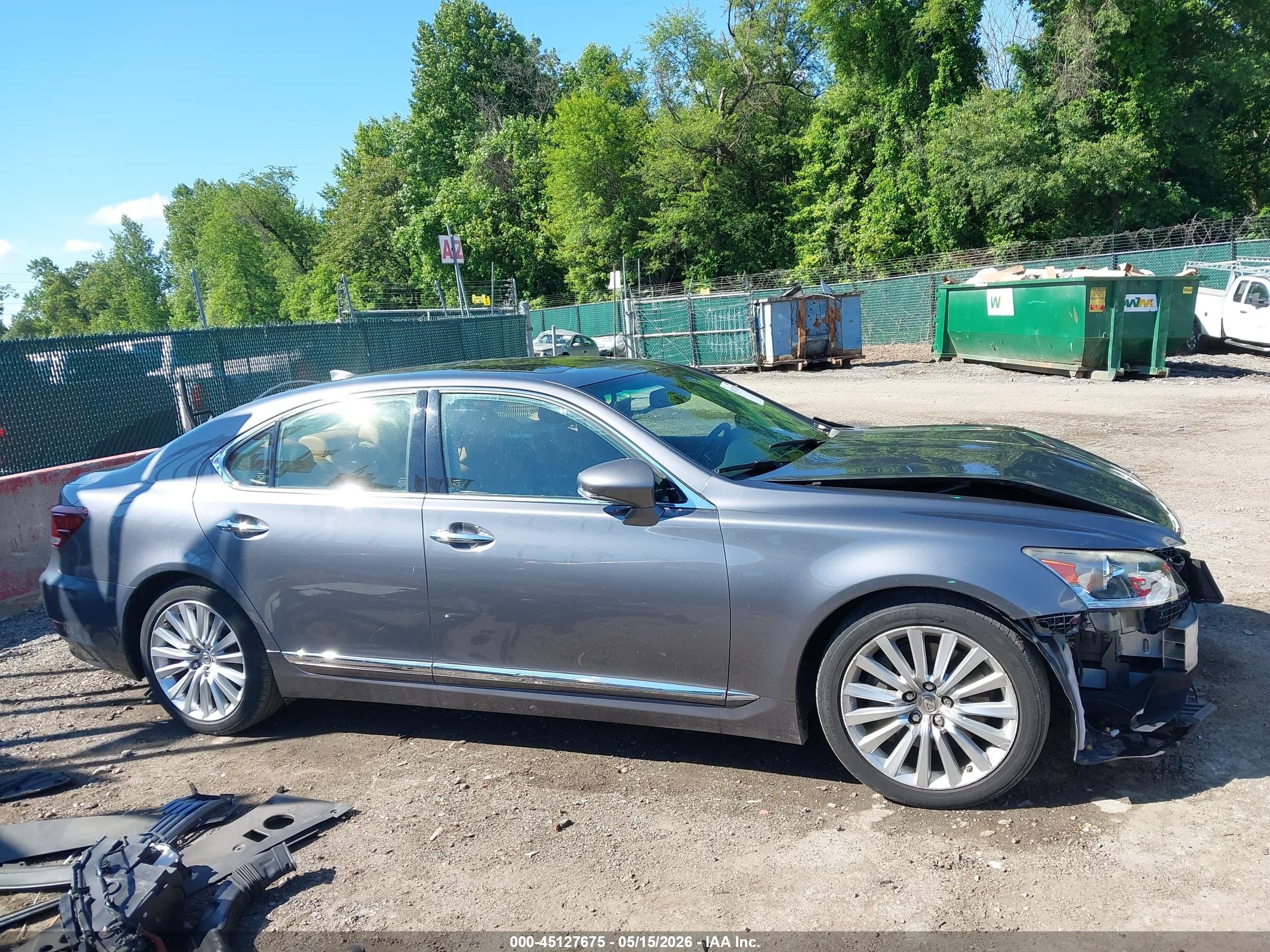 2014 Lexus Ls 460 Gray vin: JTHCL5EF5E5022809