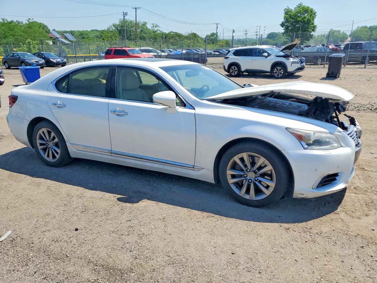2013 Lexus Ls 460 White vin: JTHCL5EF6D5016385
