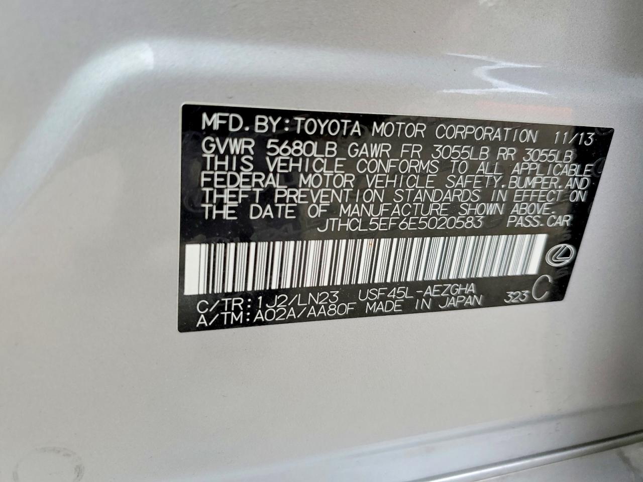 2014 Lexus Ls 460 Серебряный vin: JTHCL5EF6E5020583
