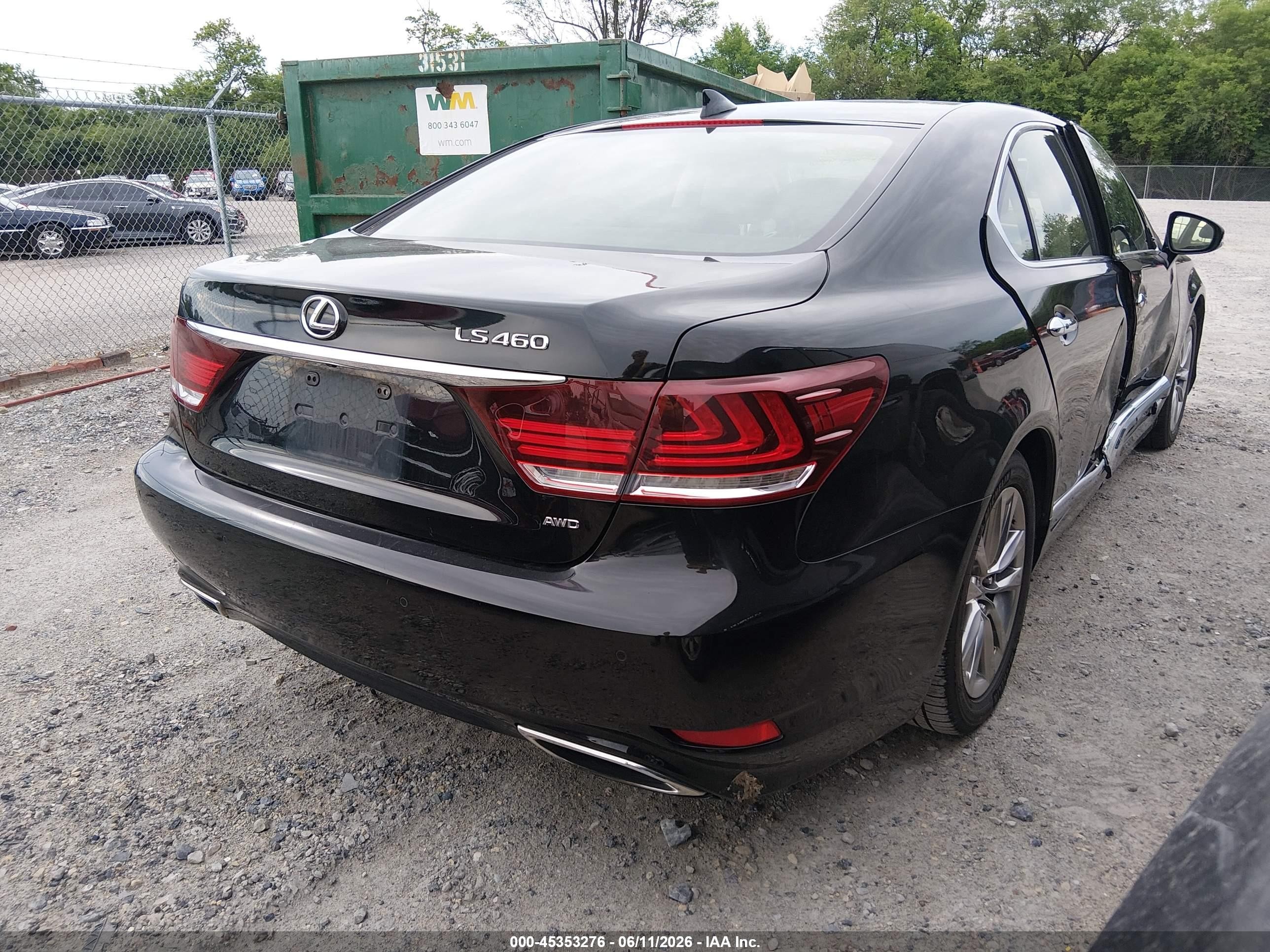 2014 Lexus Ls 460 Black vin: JTHCL5EF6E5020857