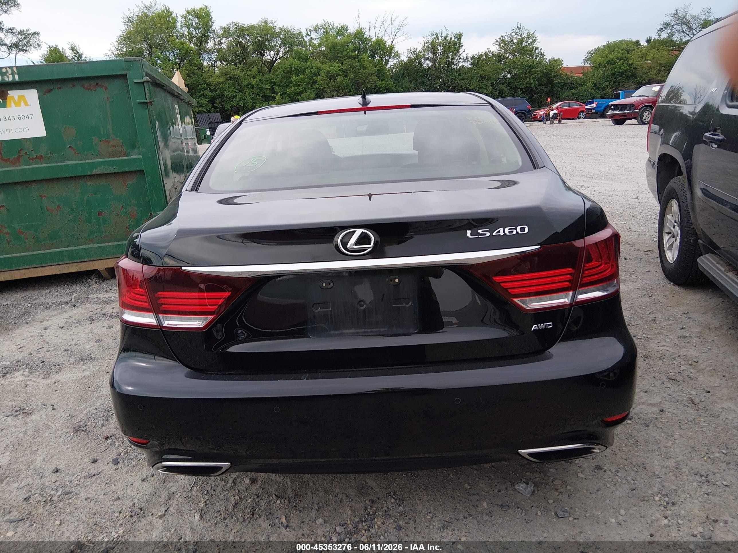 2014 Lexus Ls 460 Black vin: JTHCL5EF6E5020857