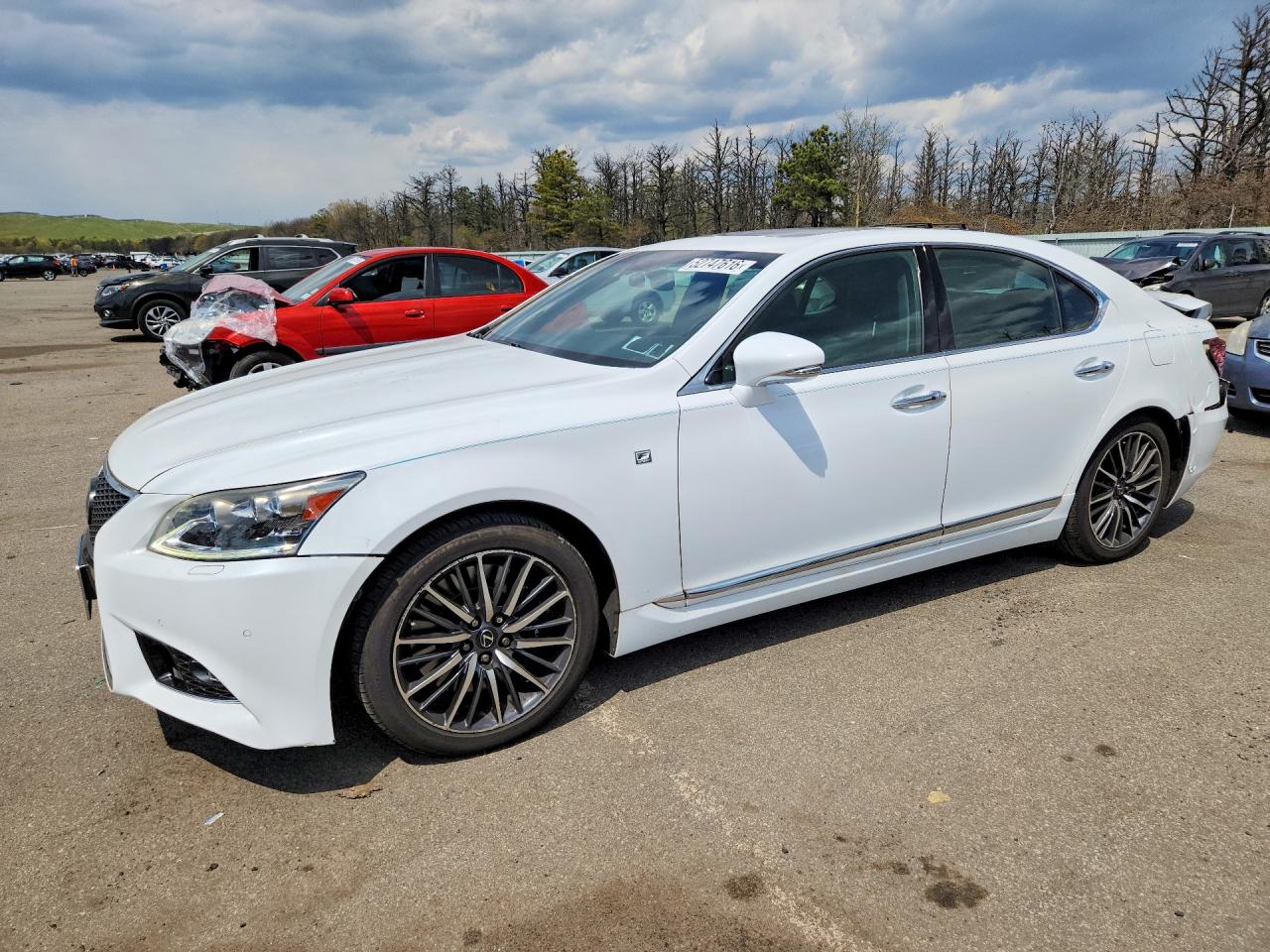 2014 Lexus Ls 460 White vin: JTHCL5EF6E5022821