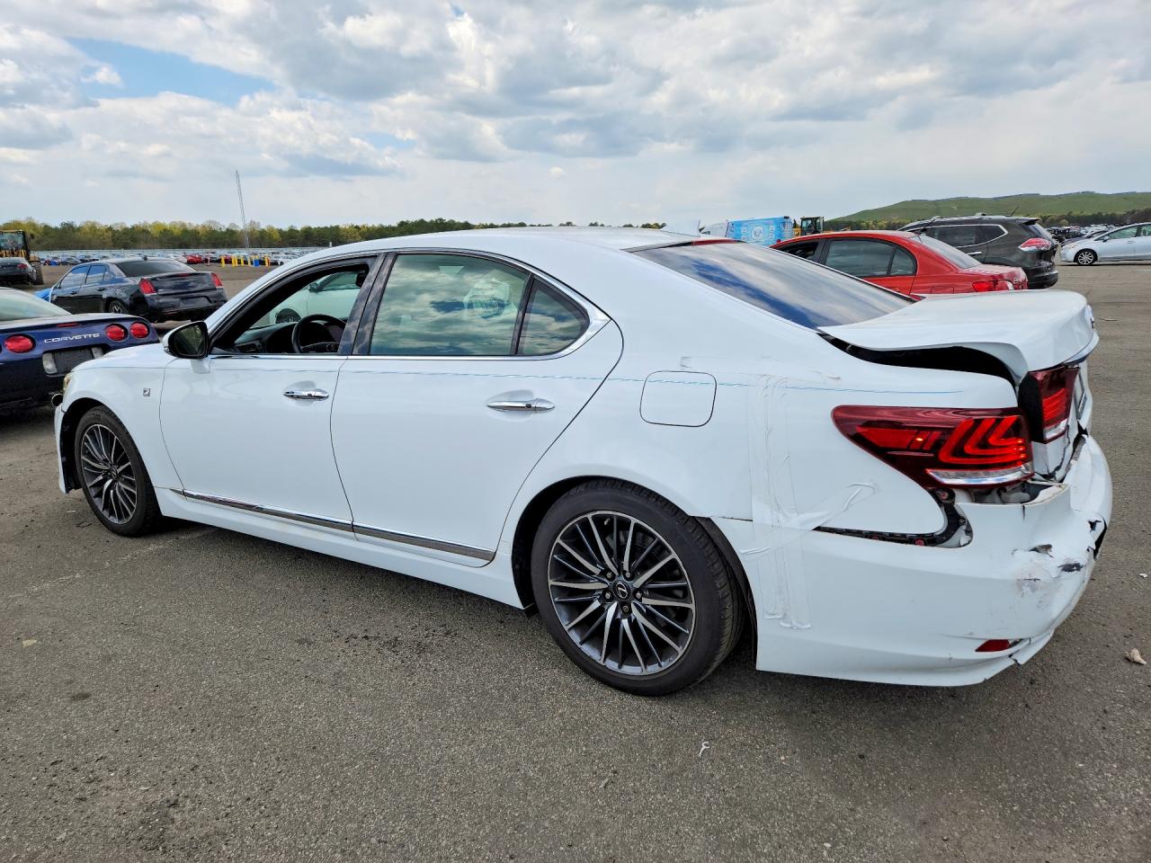 2014 Lexus Ls 460 White vin: JTHCL5EF6E5022821