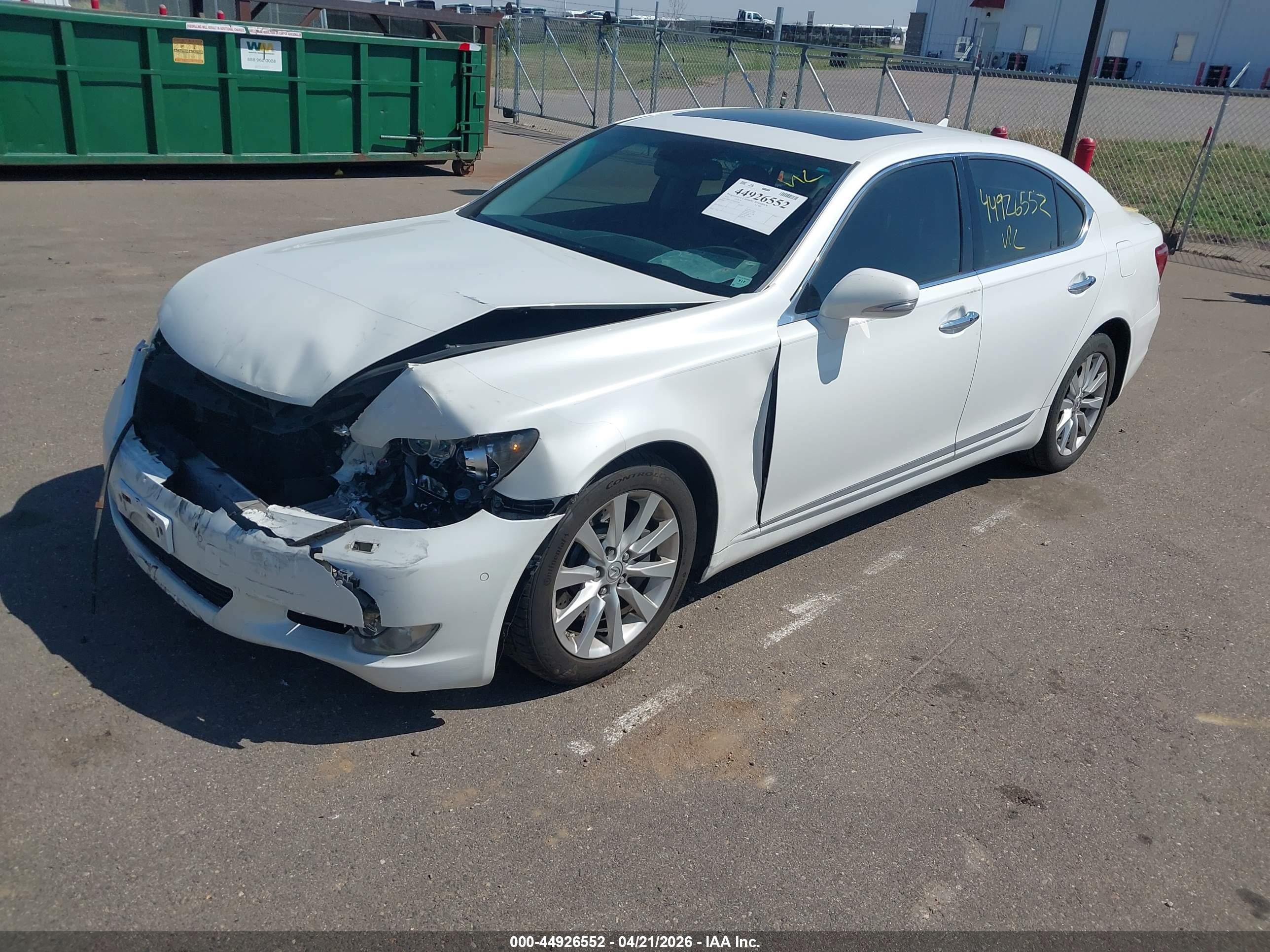 2011 Lexus Ls 460   White vin: JTHCL5EF8B5009208