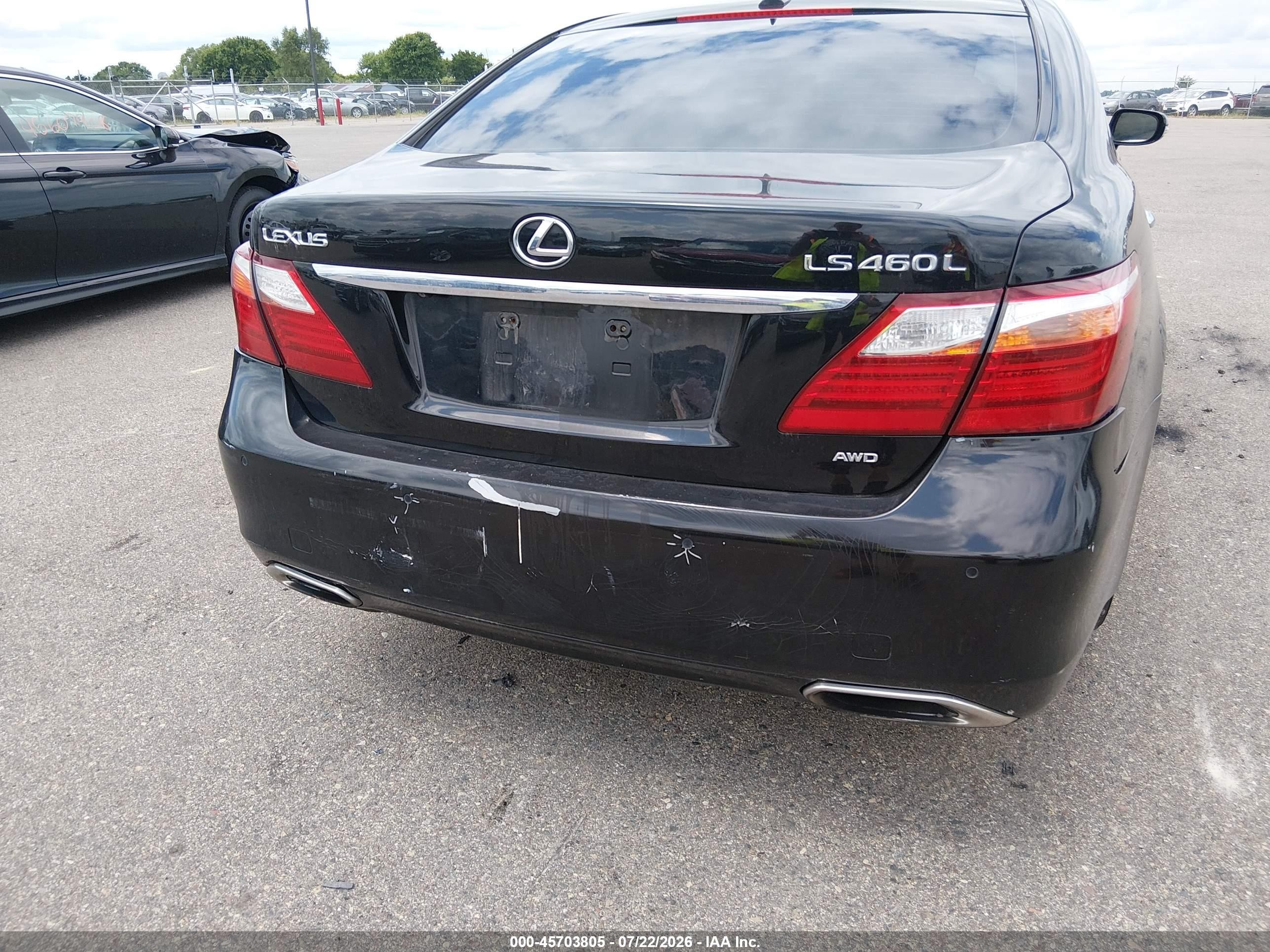 2010 Lexus Ls 460 L Black vin: JTHDL5EF1A5002300