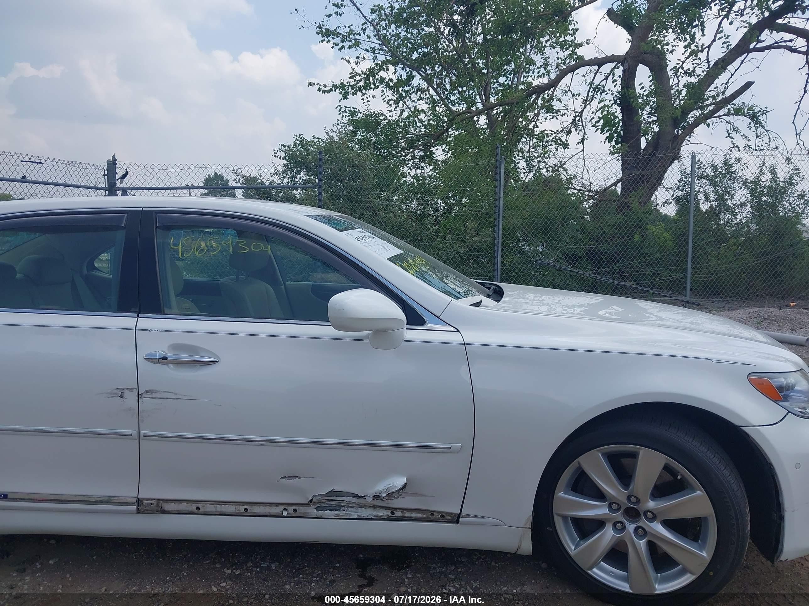2008 Lexus Ls 600h   Белый vin: JTHDU46F285004931