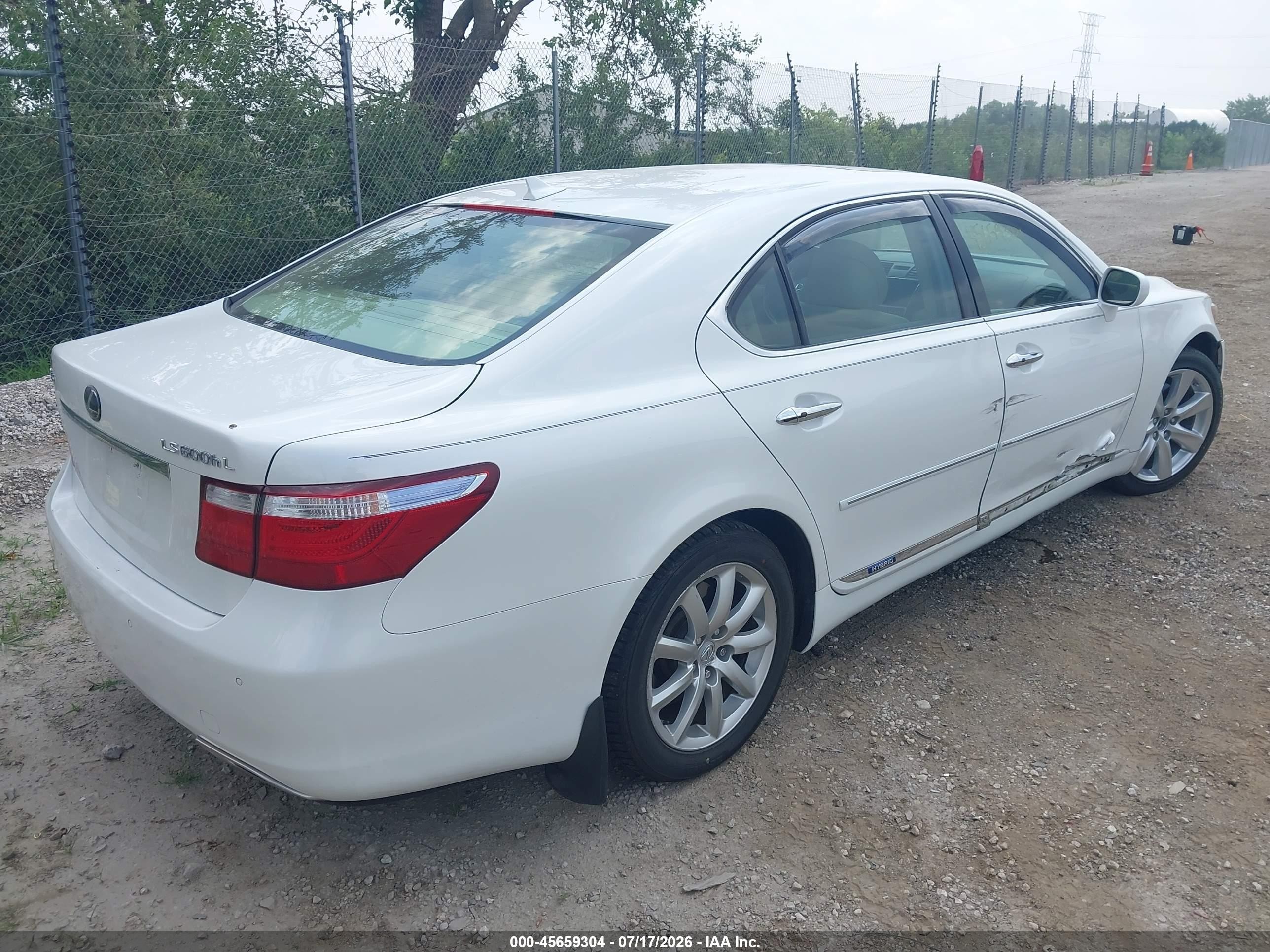 2008 Lexus Ls 600h   Белый vin: JTHDU46F285004931