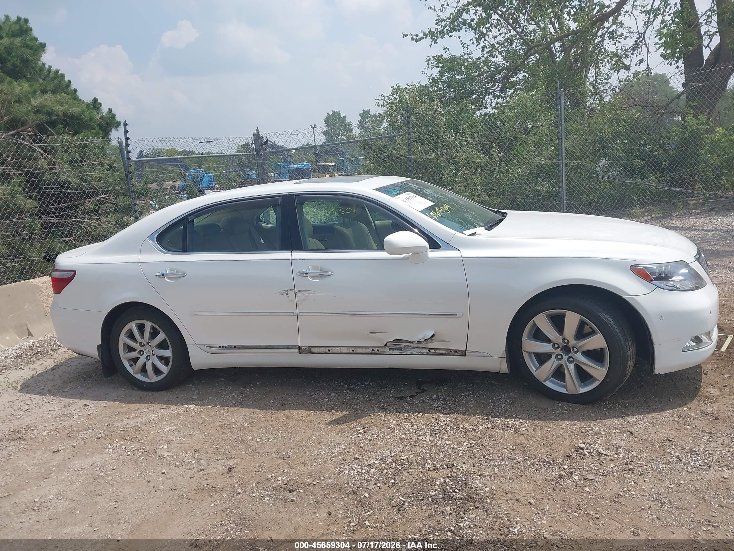 2008 Lexus Ls 600h   Белый vin: JTHDU46F285004931