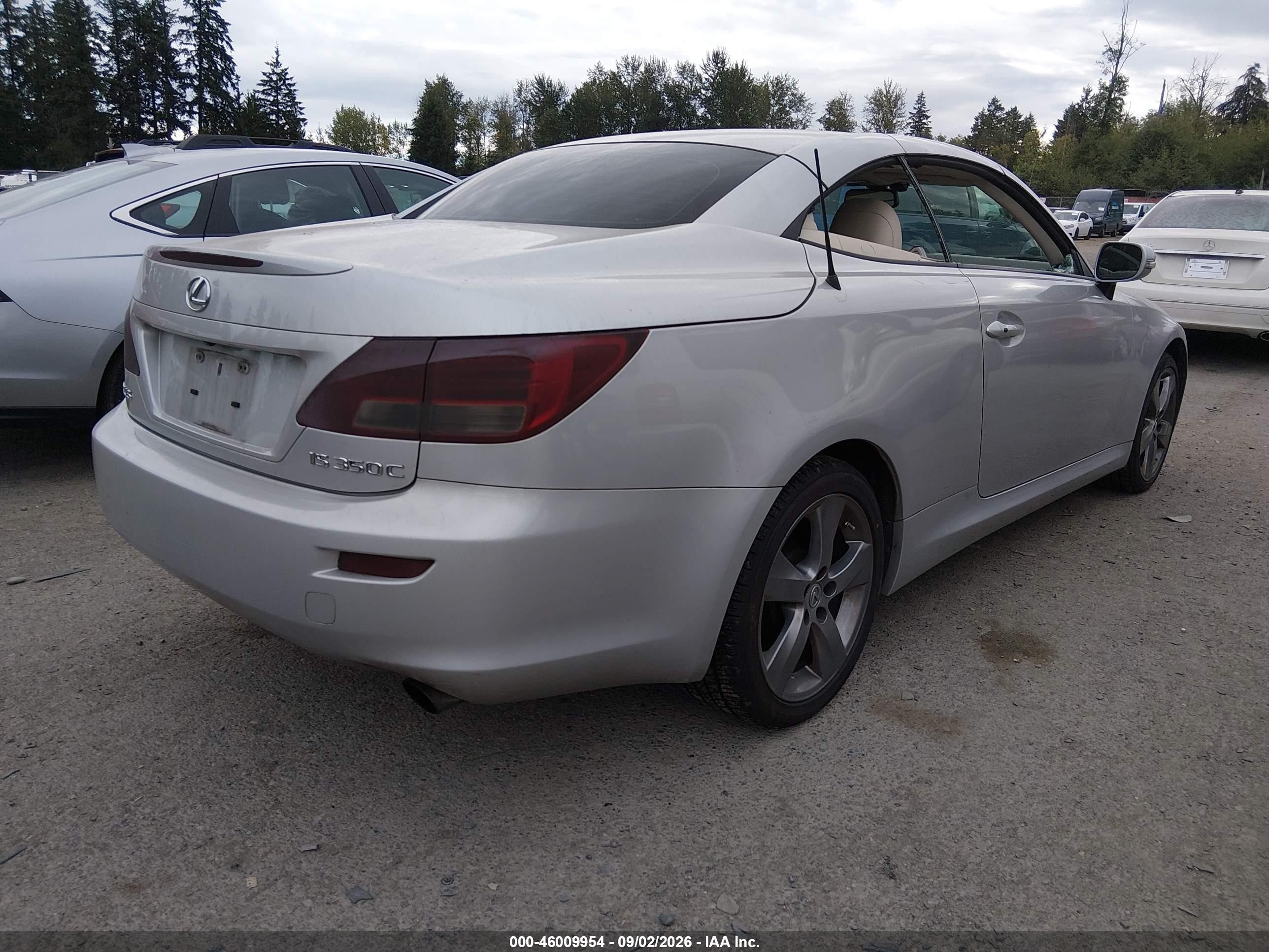2010 Lexus Is 350c Silver vin: JTHFE2C20A2501639