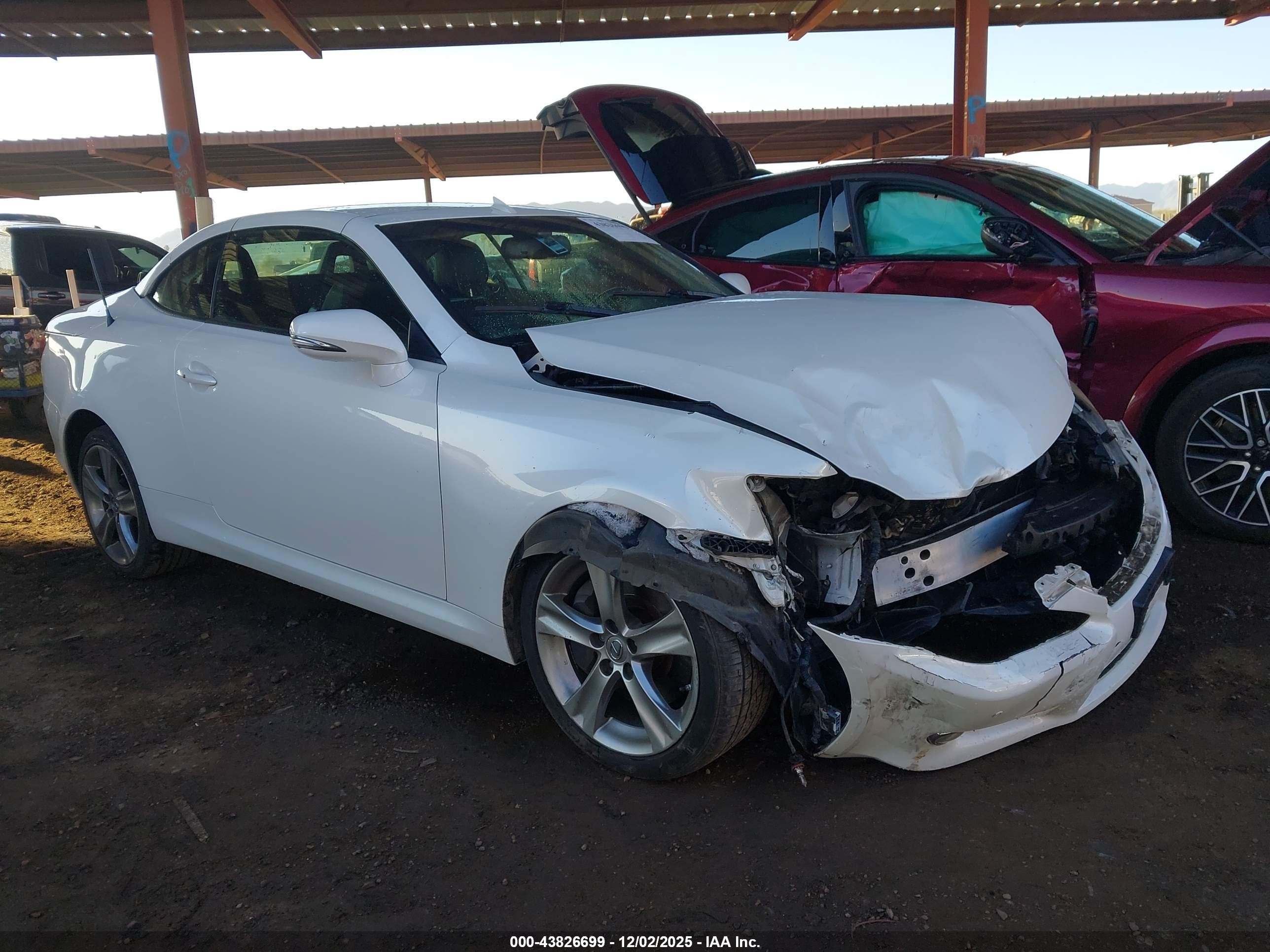 2012 Lexus Is 350c   White vin: JTHFE2C24C2508161