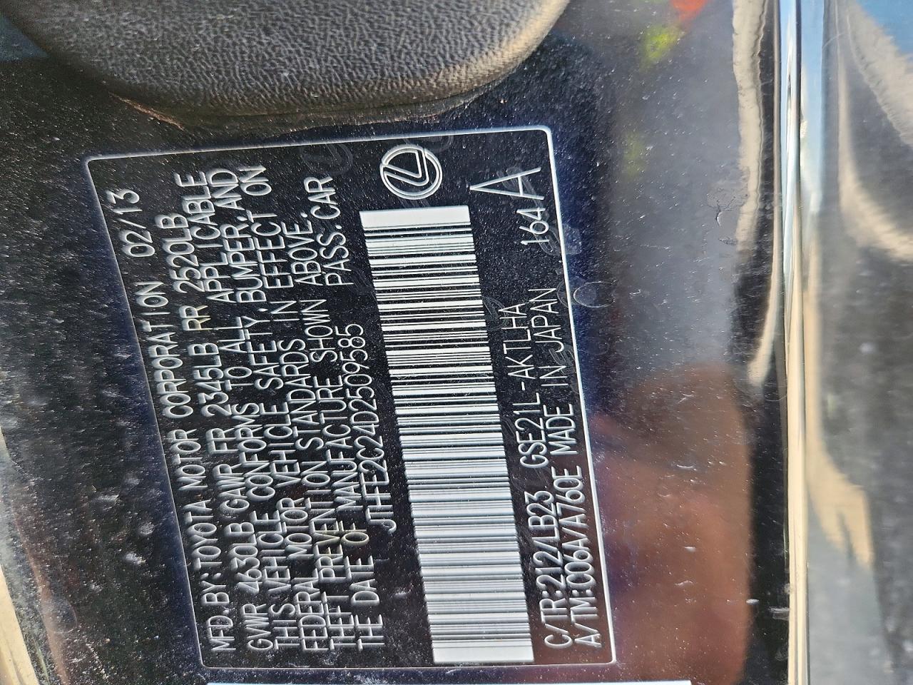 2013 Lexus Is 350 Черный vin: JTHFE2C24D2509585