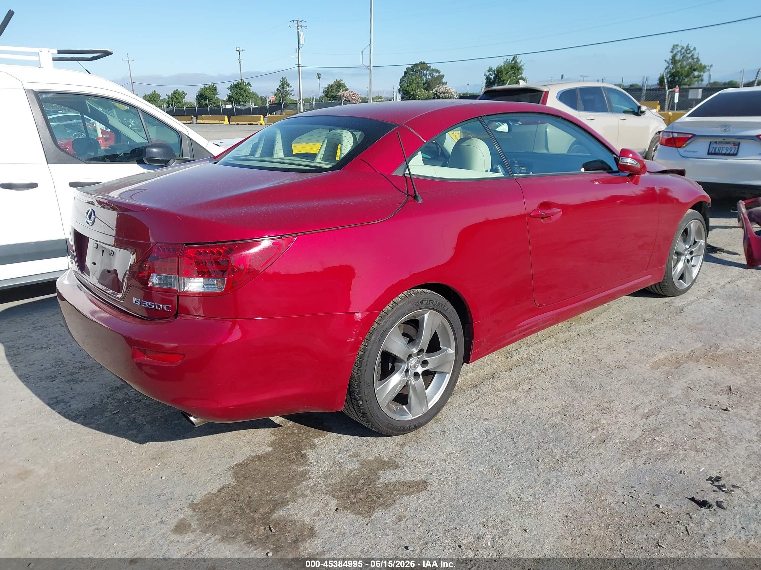 2010 Lexus Is 350c   Красный vin: JTHFE2C29A2500862
