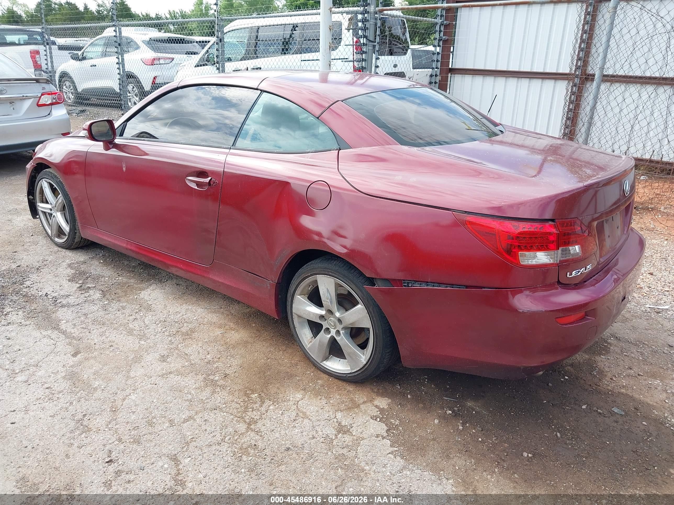 2010 Lexus Is 350c   Red vin: JTHFE2C29A2501400