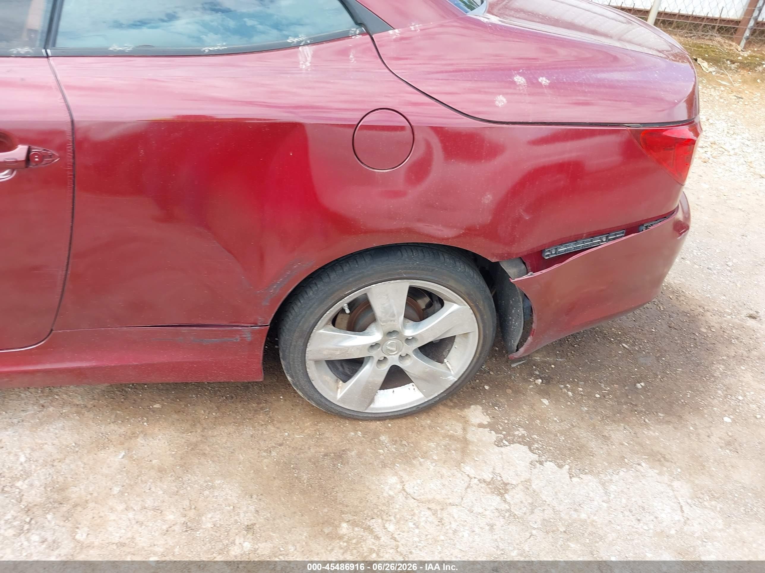 2010 Lexus Is 350c   Red vin: JTHFE2C29A2501400