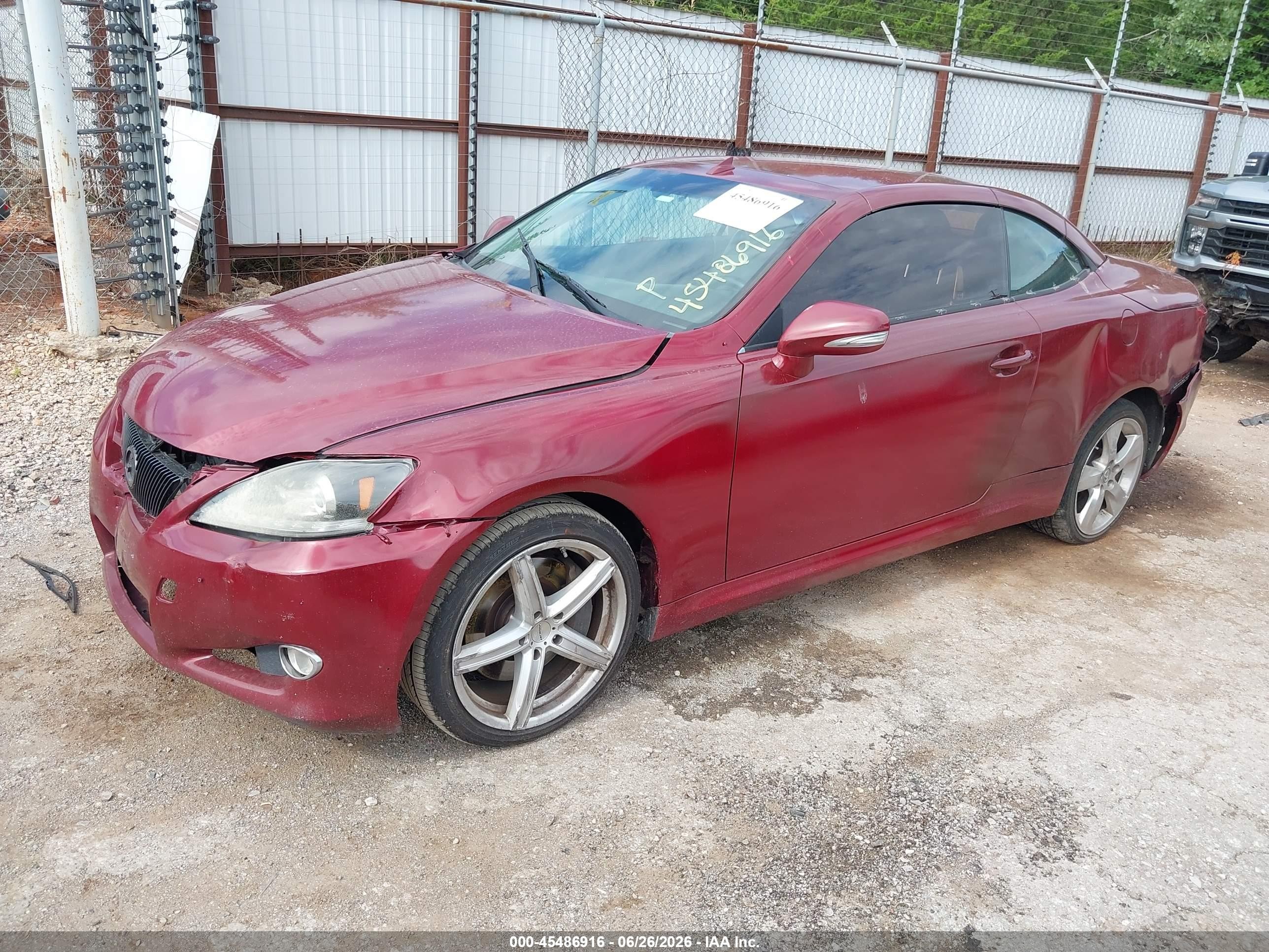 2010 Lexus Is 350c   Red vin: JTHFE2C29A2501400