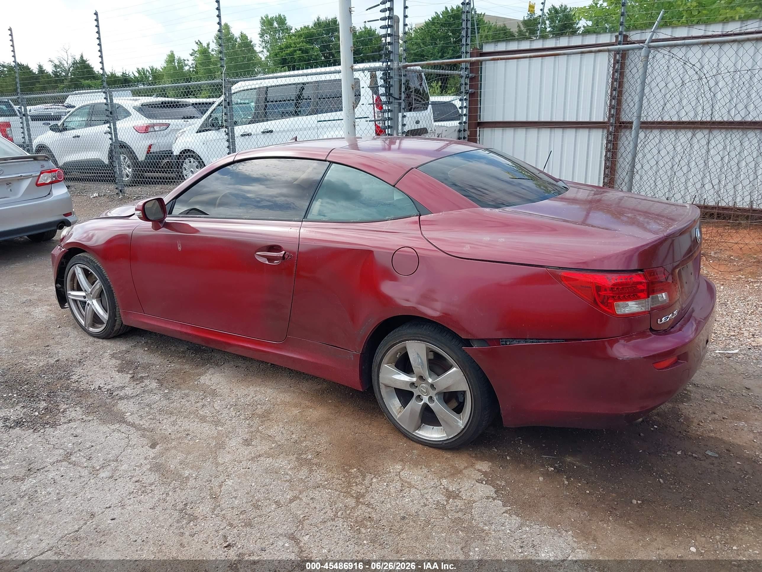 2010 Lexus Is 350c   Red vin: JTHFE2C29A2501400