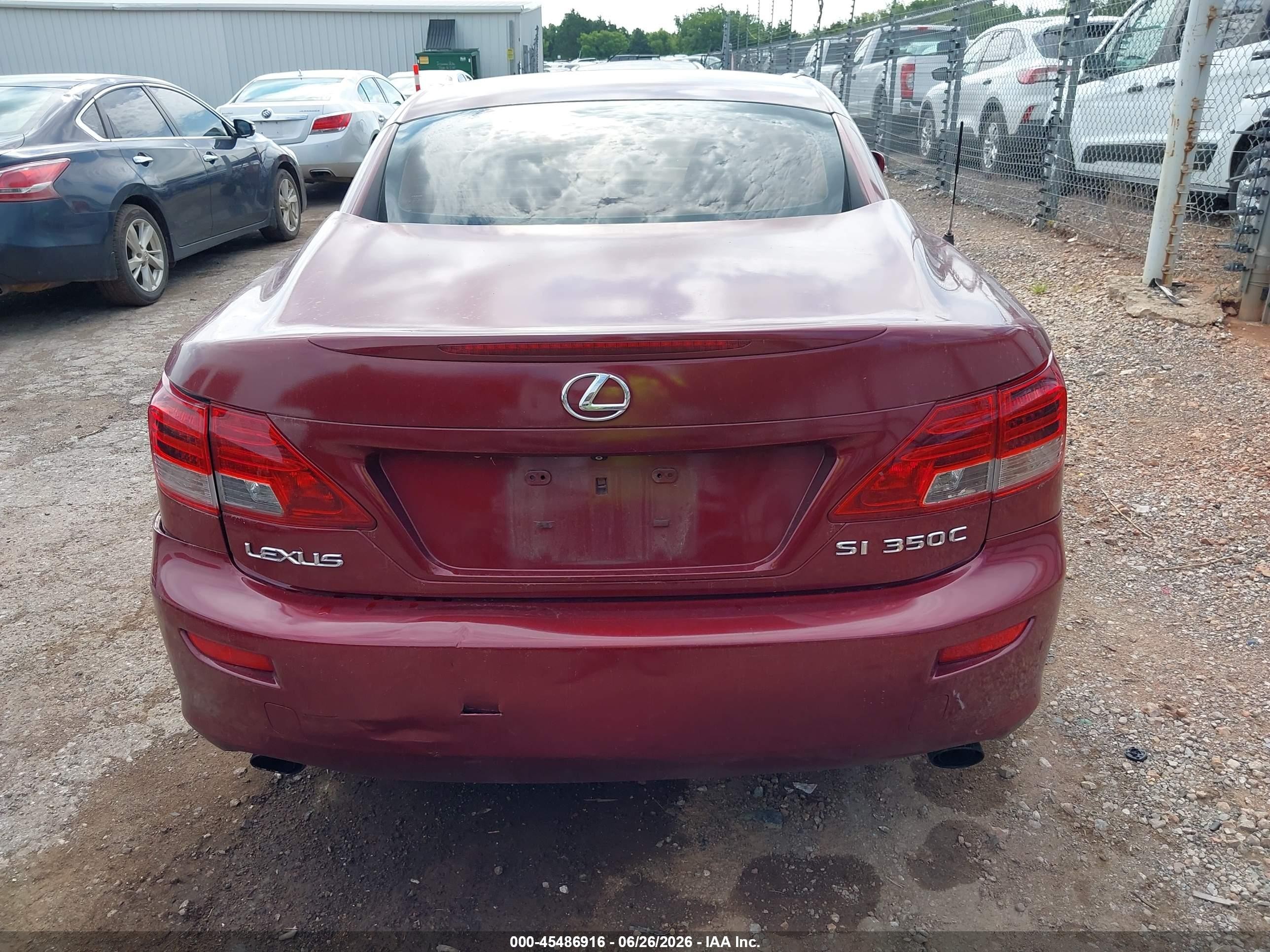 2010 Lexus Is 350c   Red vin: JTHFE2C29A2501400