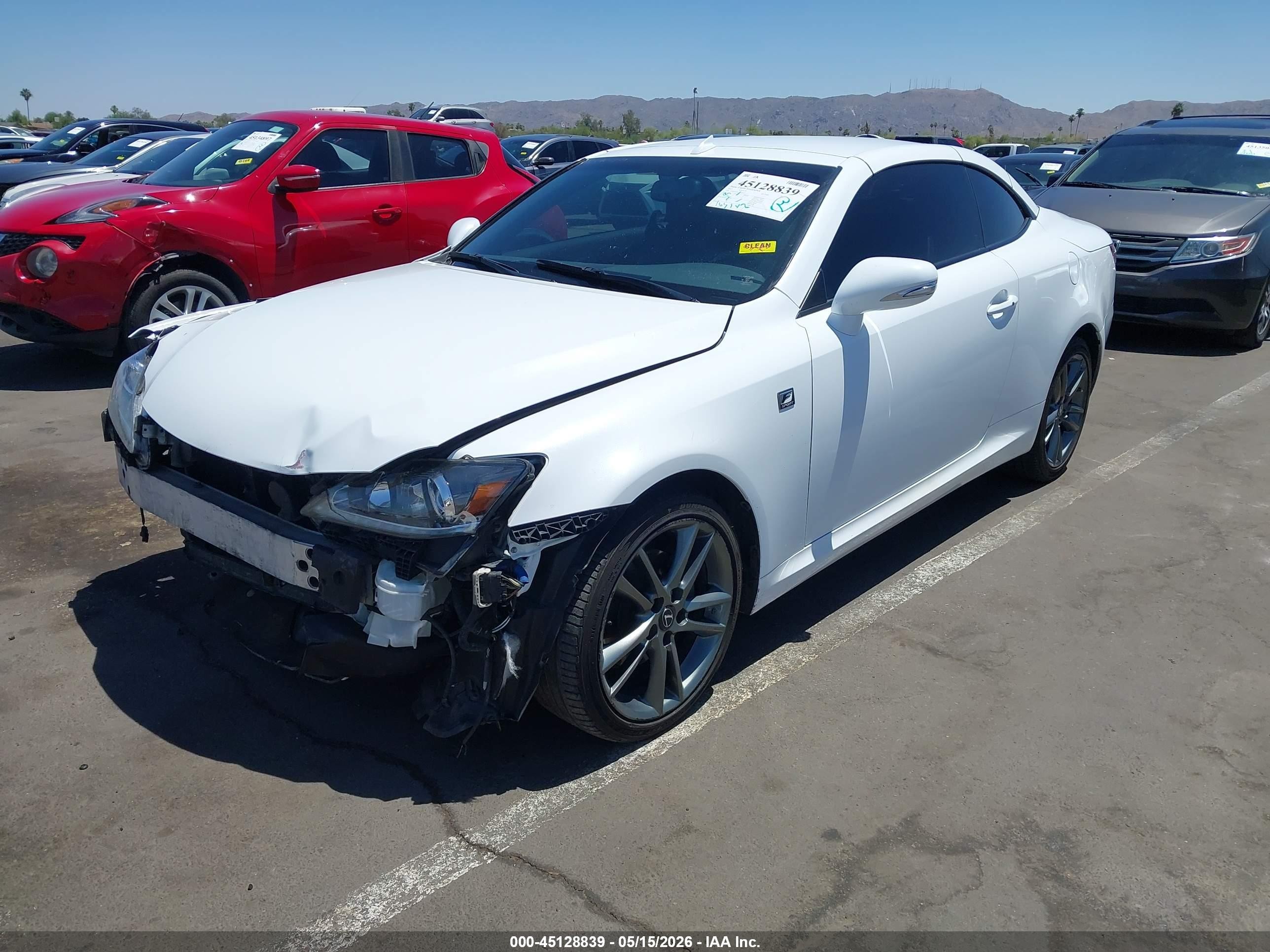 2013 Lexus Is 250c   White vin: JTHFF2C23D2526617