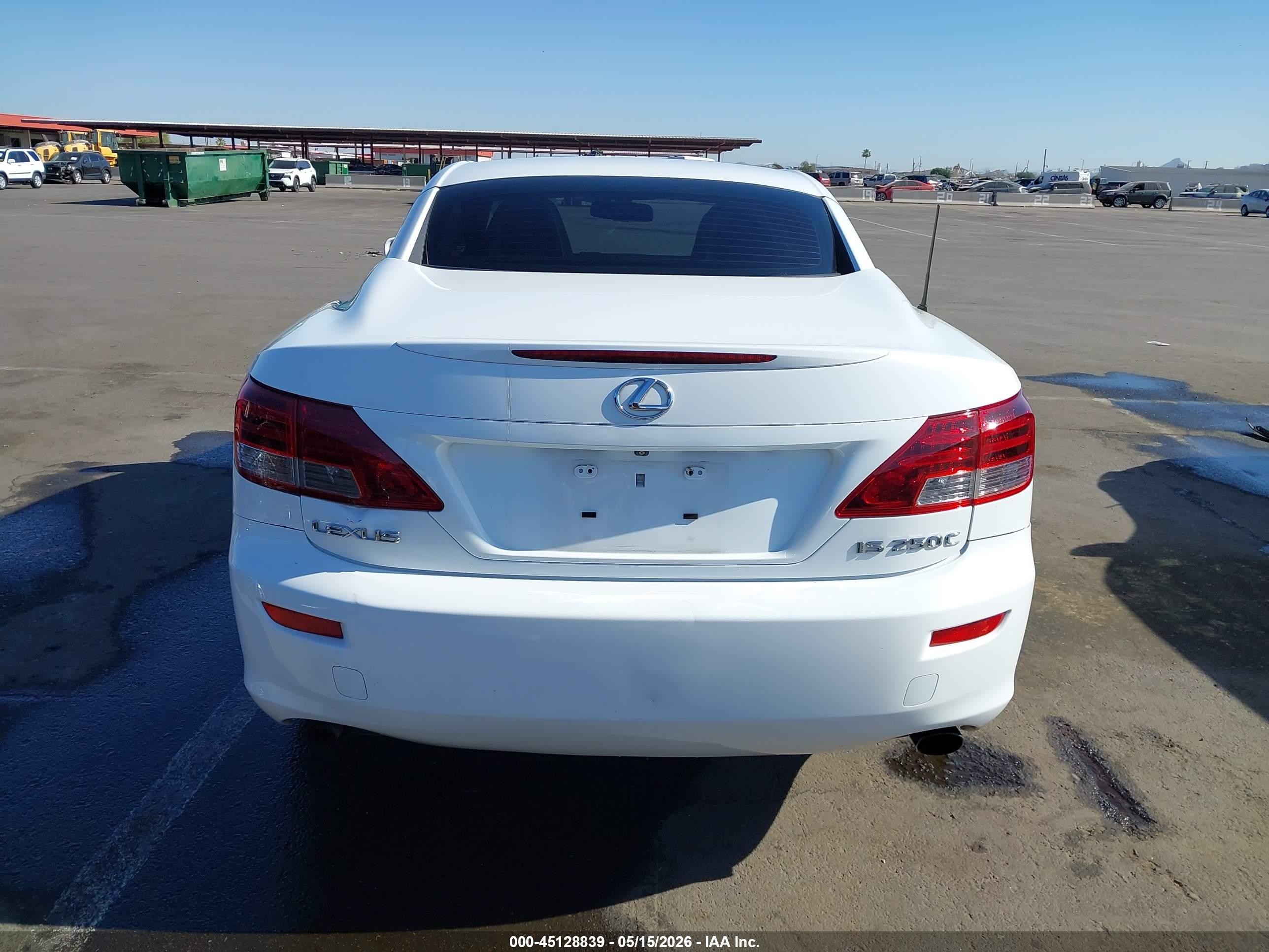 2013 Lexus Is 250c   White vin: JTHFF2C23D2526617