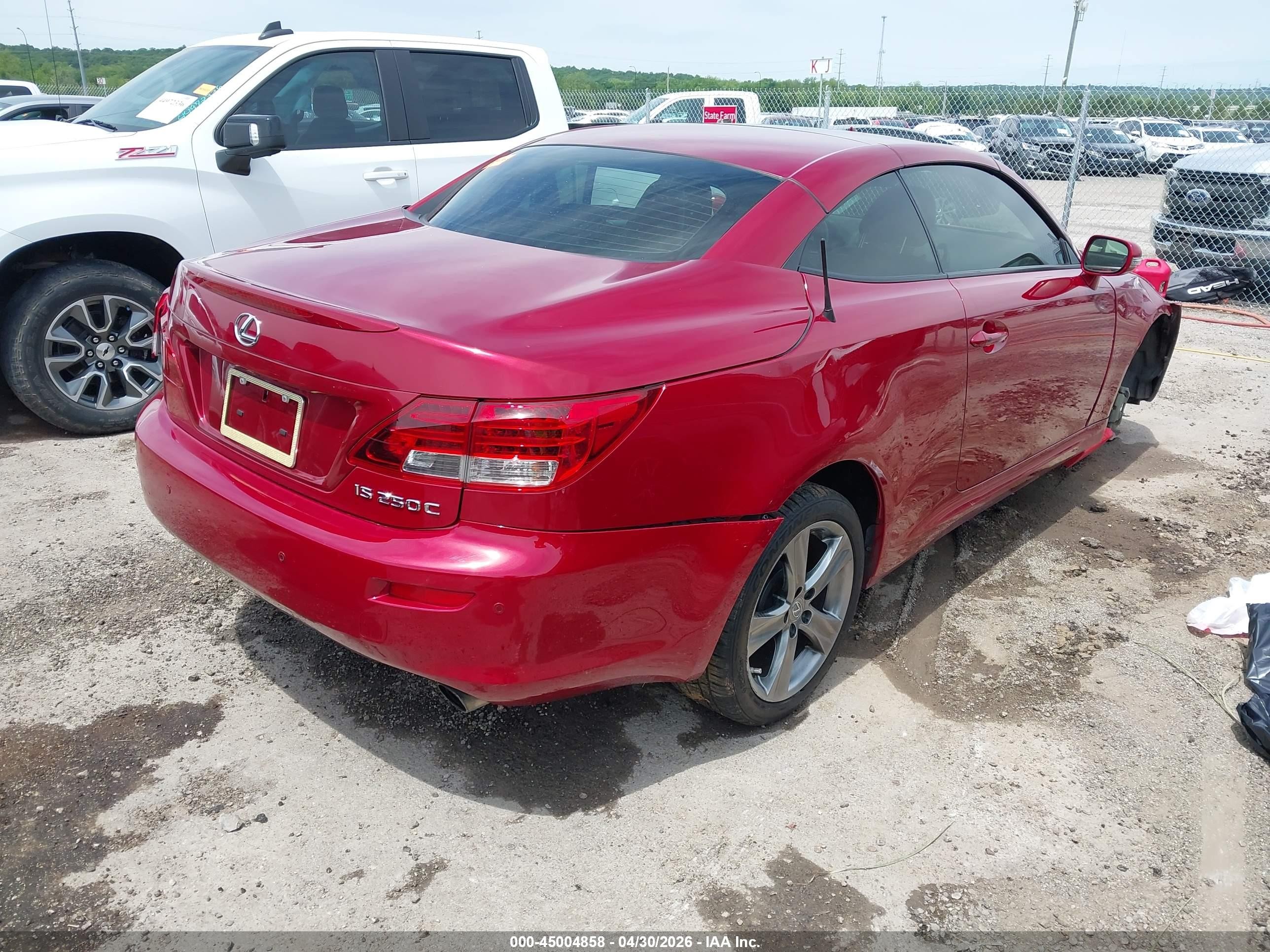 2012 Lexus Is 250c   Maroon vin: JTHFF2C24C2521876