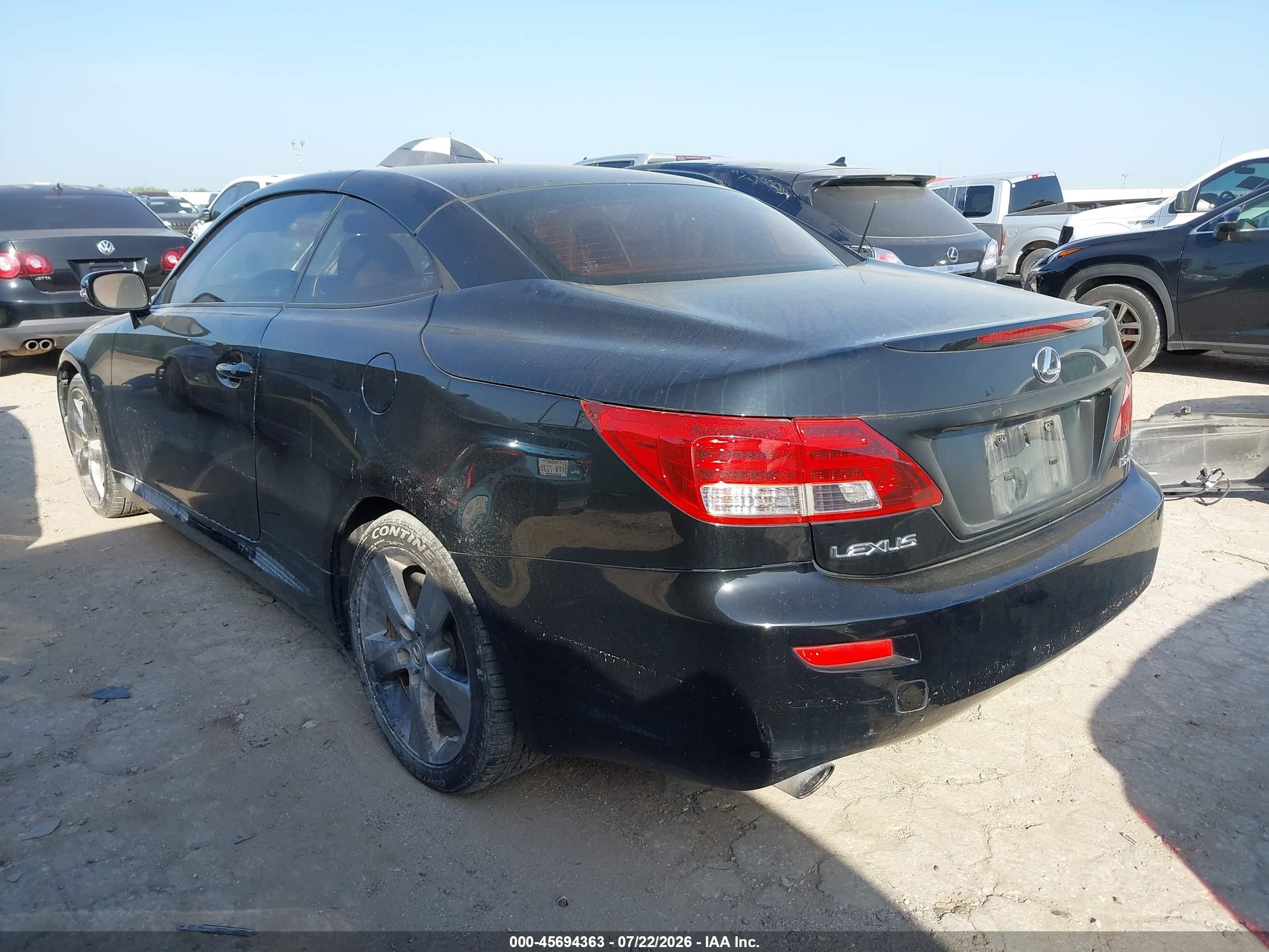 2010 Lexus Is 250c   Black vin: JTHFF2C25A2504372