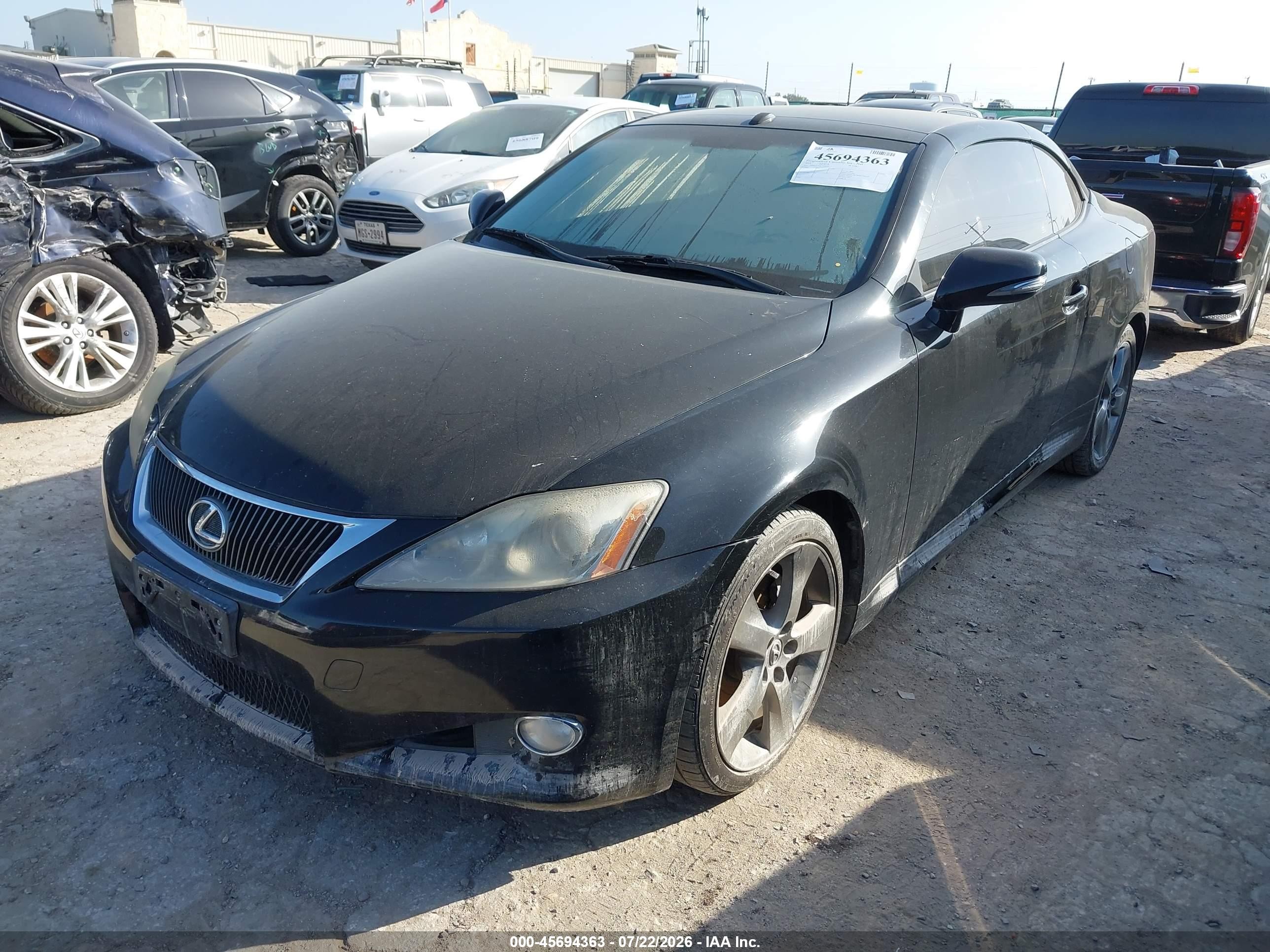 2010 Lexus Is 250c   Black vin: JTHFF2C25A2504372