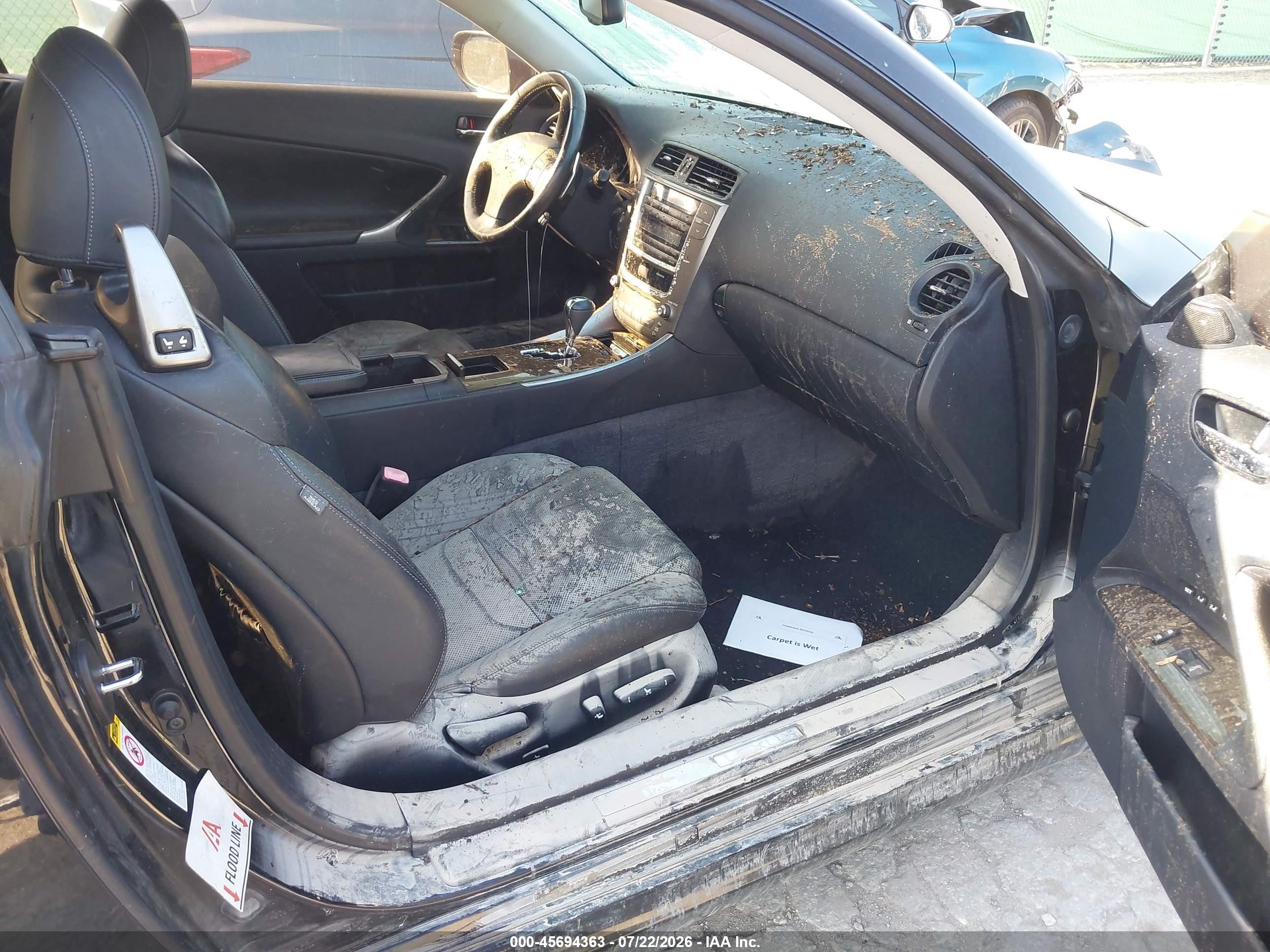 2010 Lexus Is 250c   Black vin: JTHFF2C25A2504372