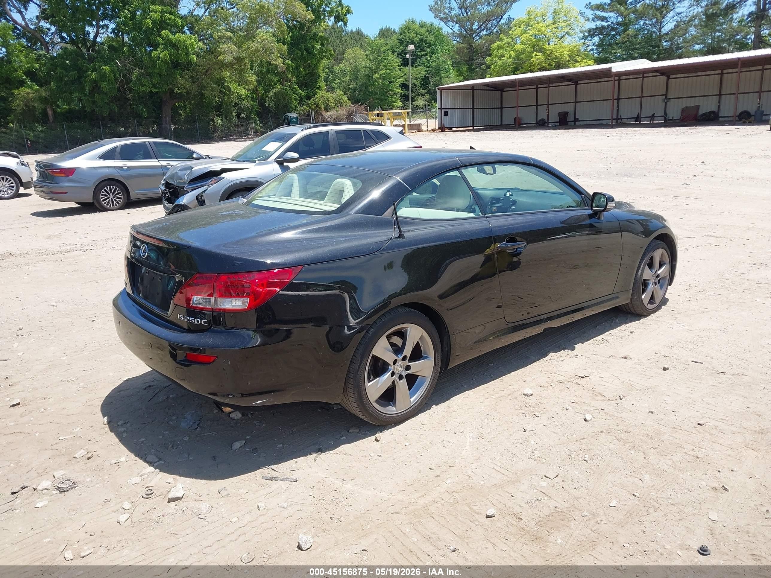 2010 Lexus Is 250c   Black vin: JTHFF2C26A2514635