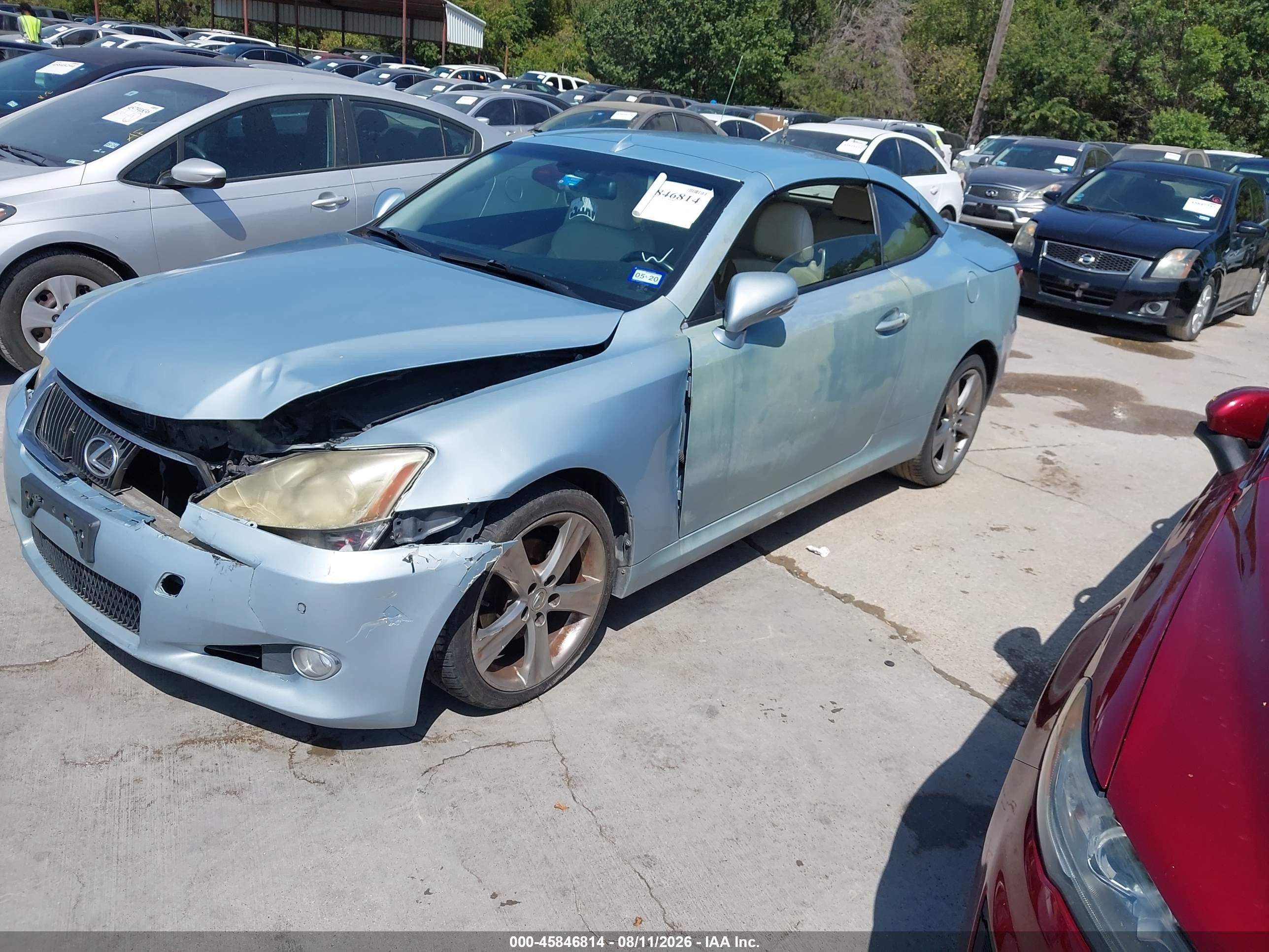 2010 Lexus Is 250c   Синий vin: JTHFF2C27A2512411