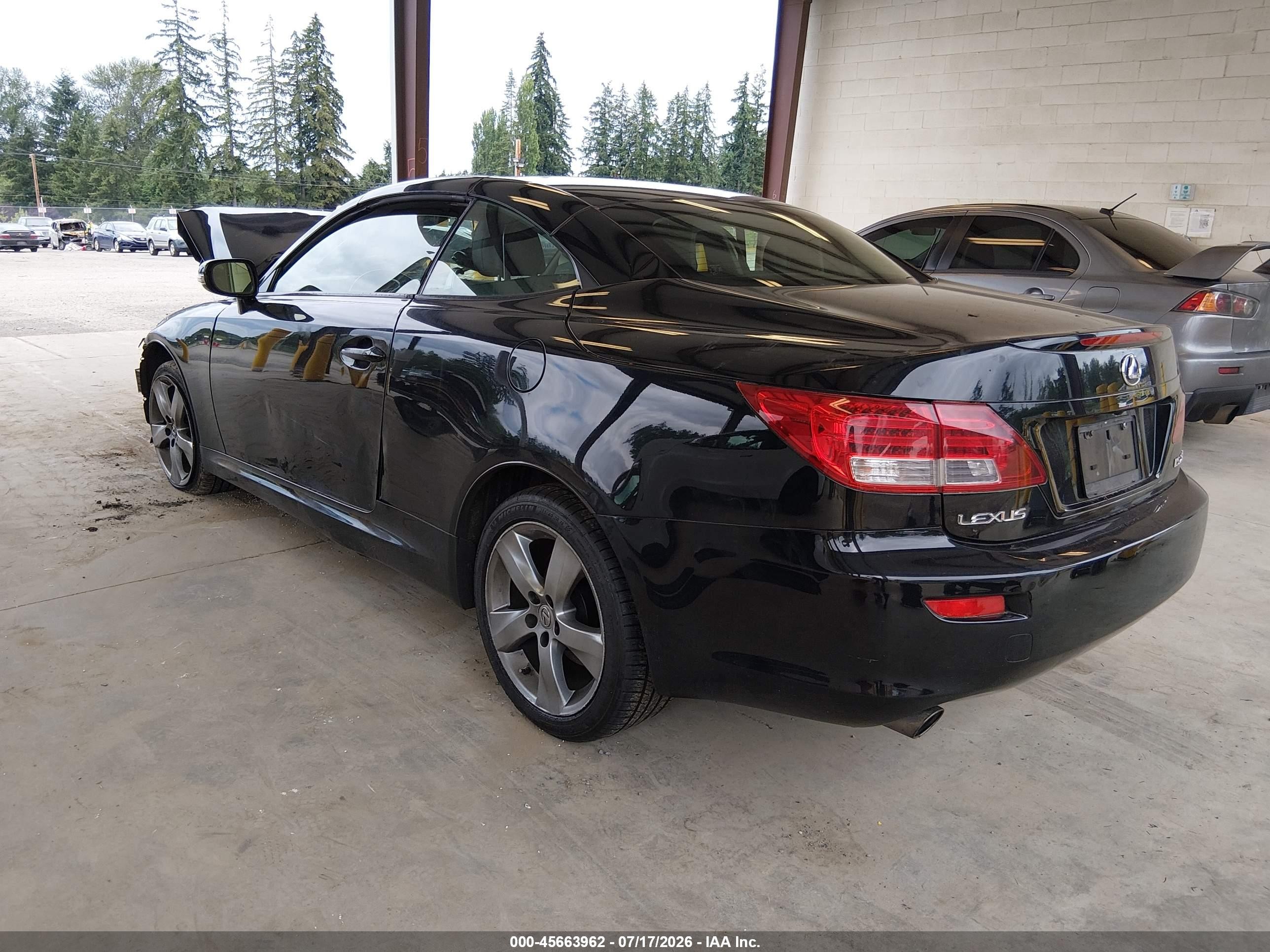 2010 Lexus Is 250c Черный vin: JTHFF2C27A2513235