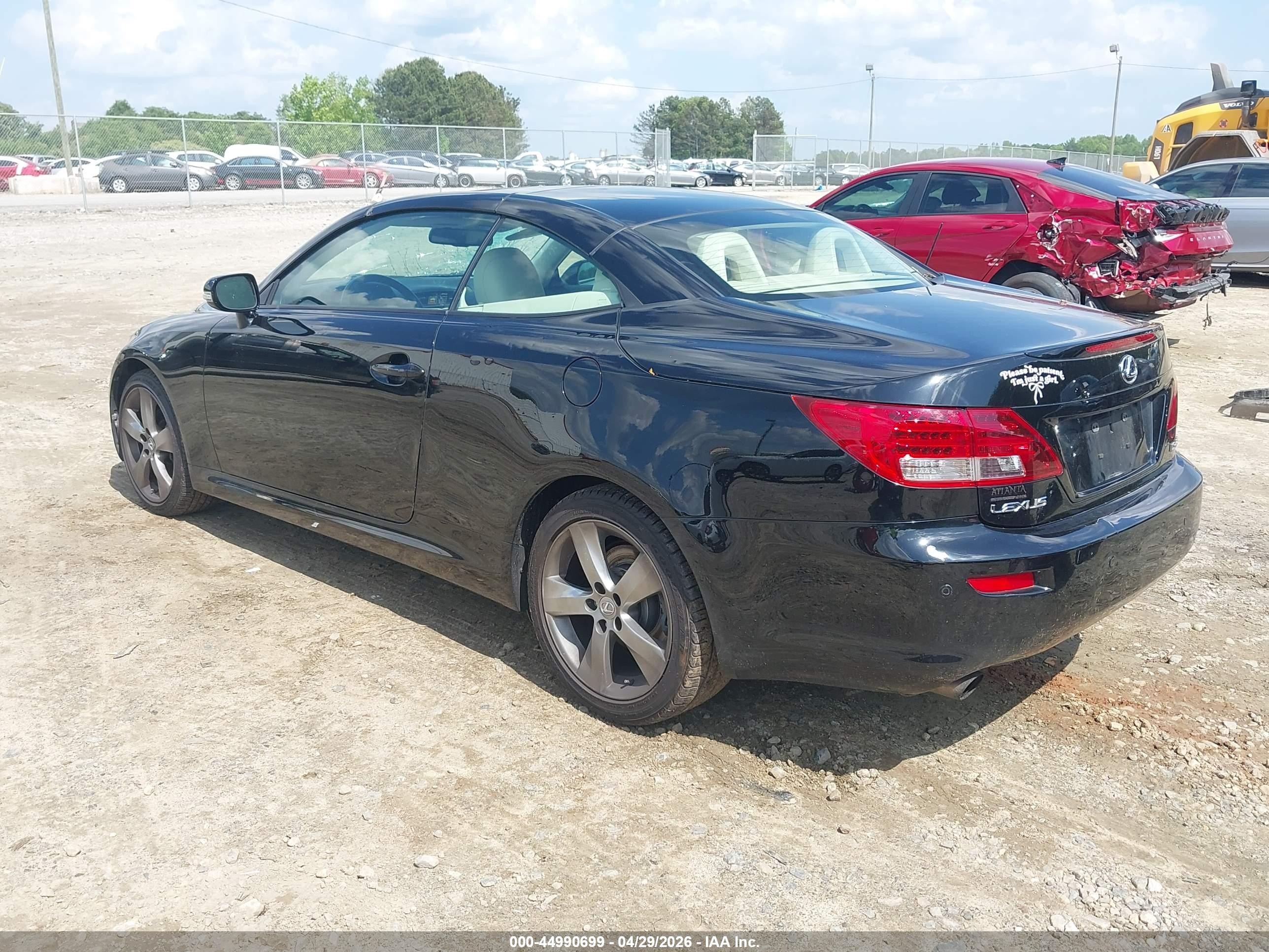 2010 Lexus Is 250c   Black vin: JTHFF2C28A2506343