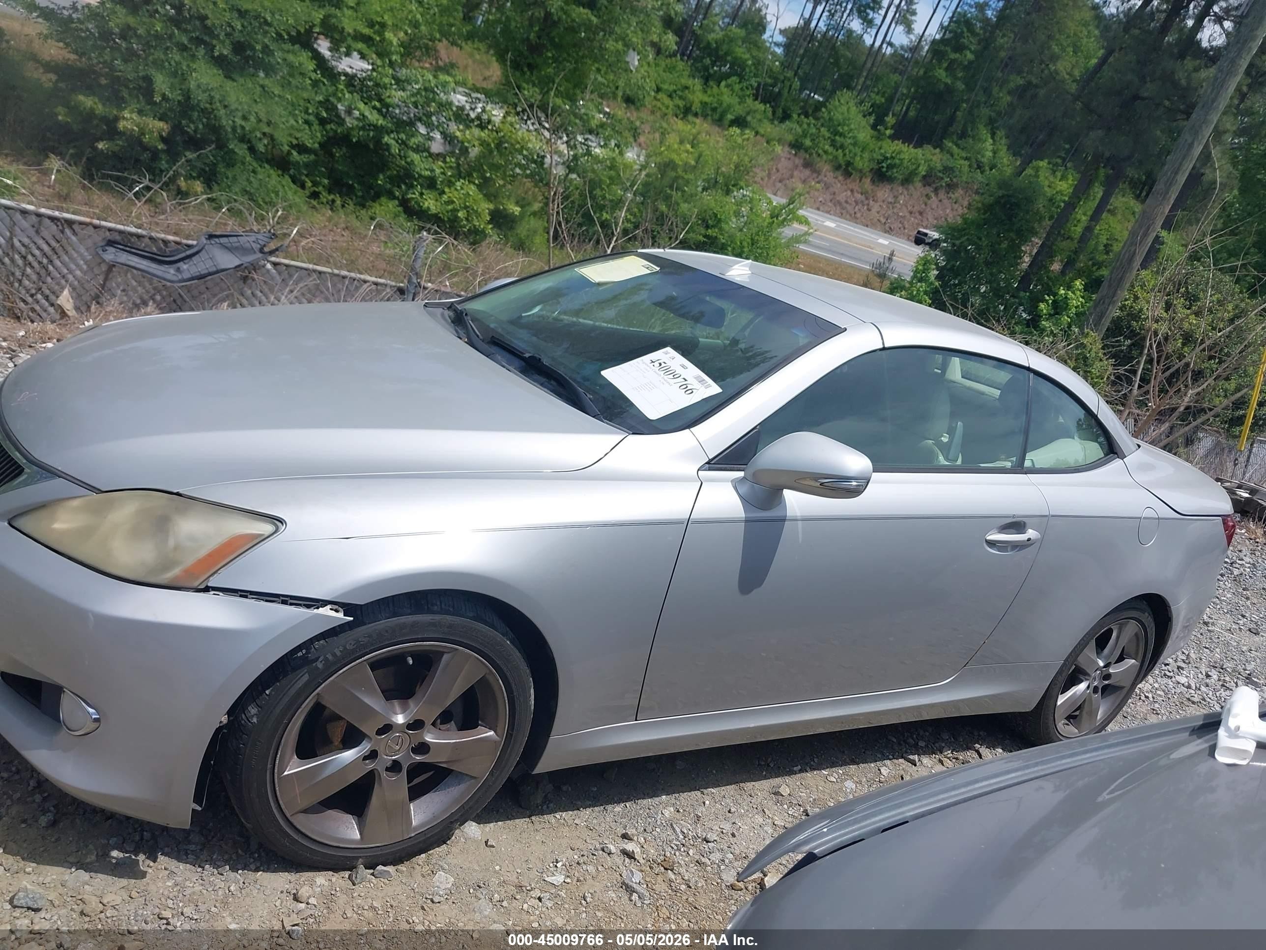 2010 Lexus Is 250c   Silver vin: JTHFF2C29A2507243