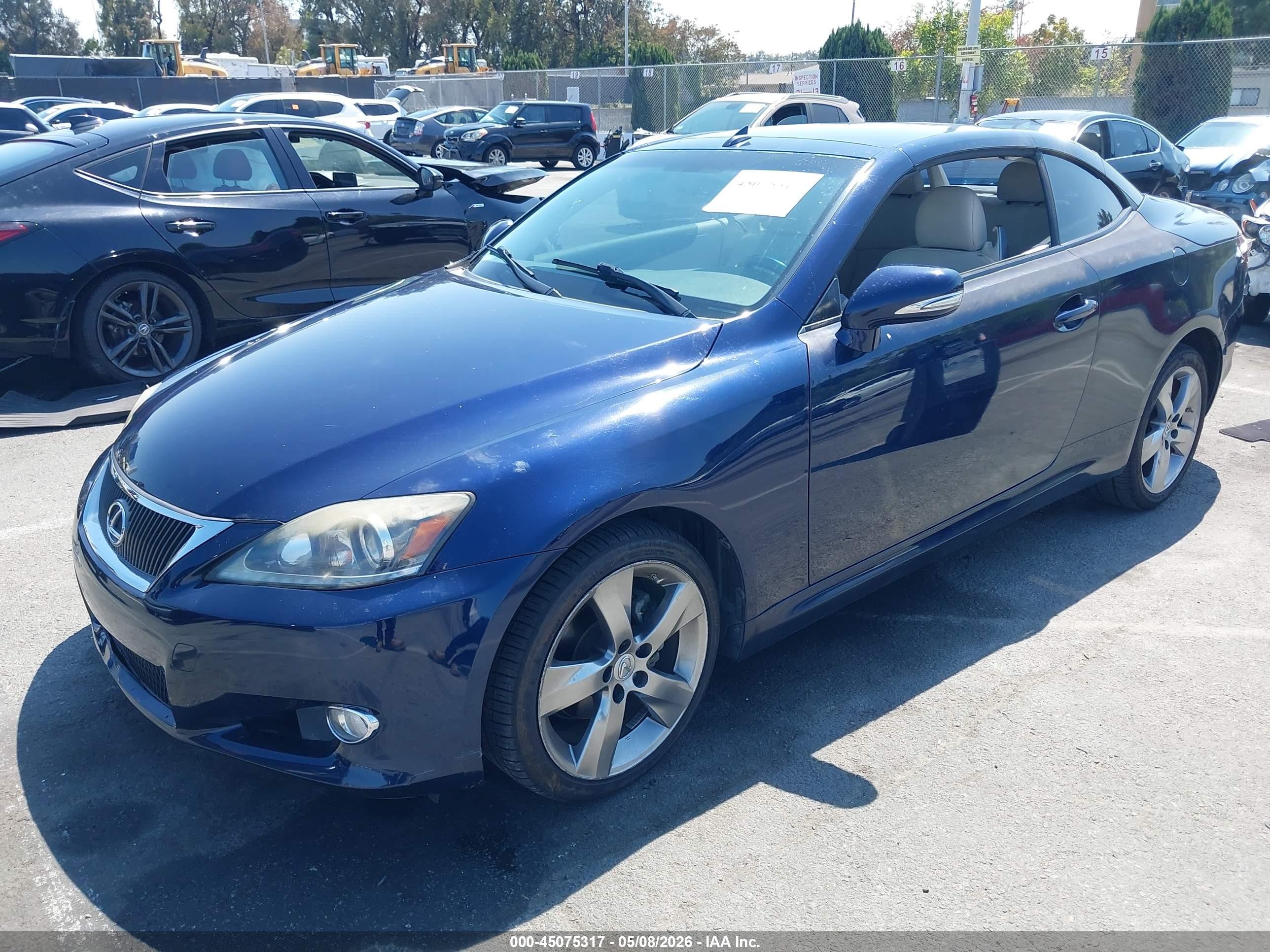 2011 Lexus Is 250c   Blue vin: JTHFF2C29B2518180